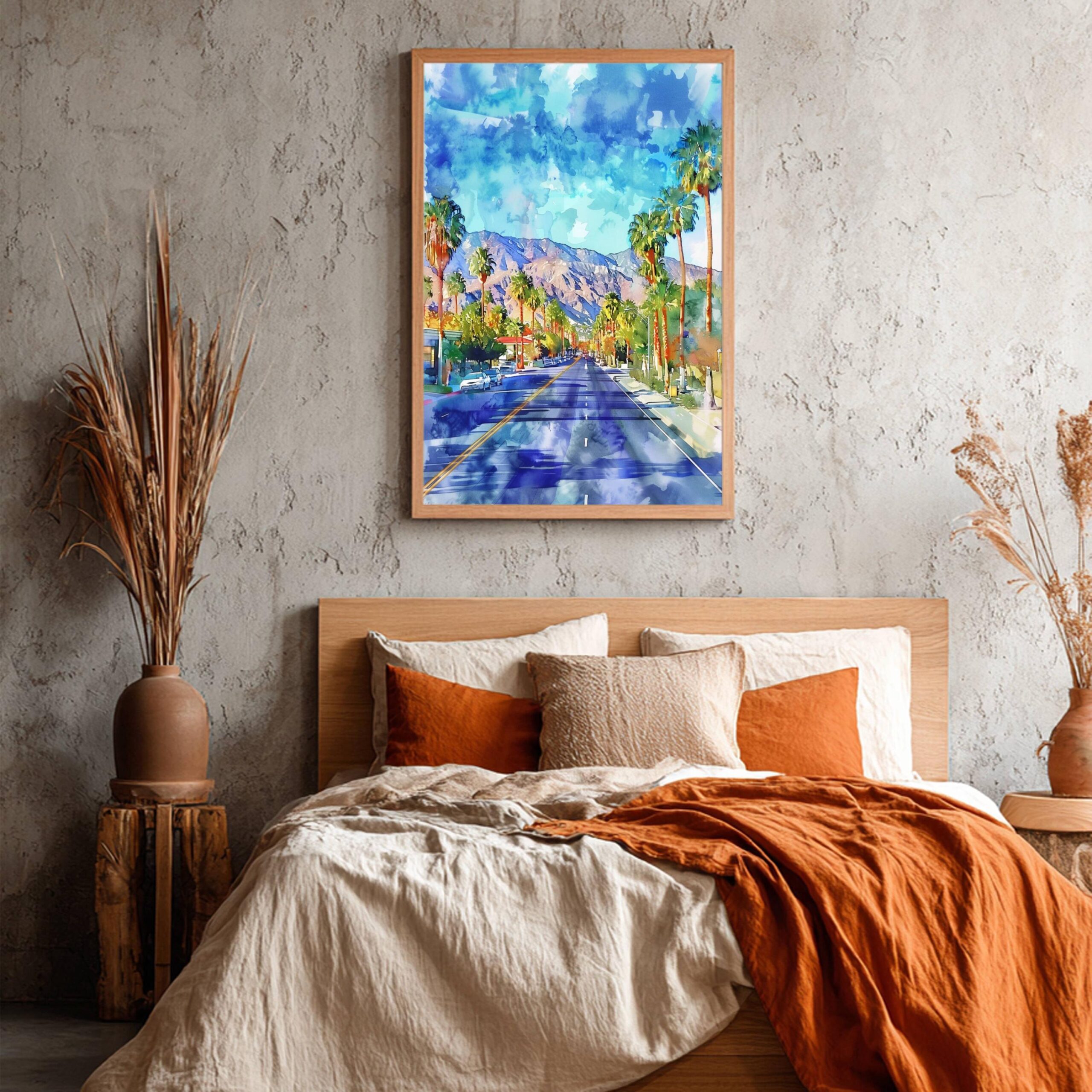 Palm Springs City Southern California USA Watercolor Print: American Travel Poster - Image 7