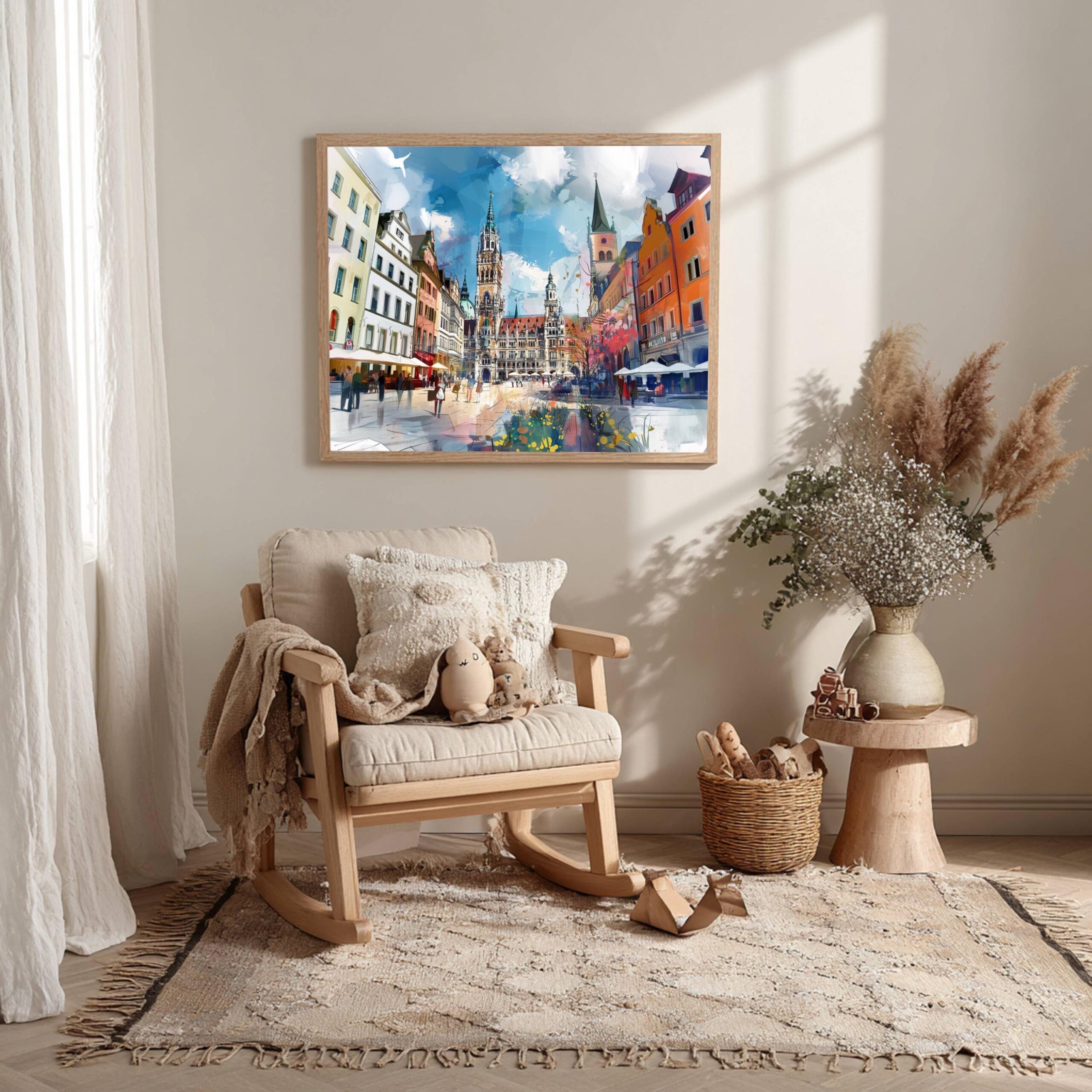 Marienplatz Munich Germany Watercolor Print: Europe Travel Art Poster - Image 9