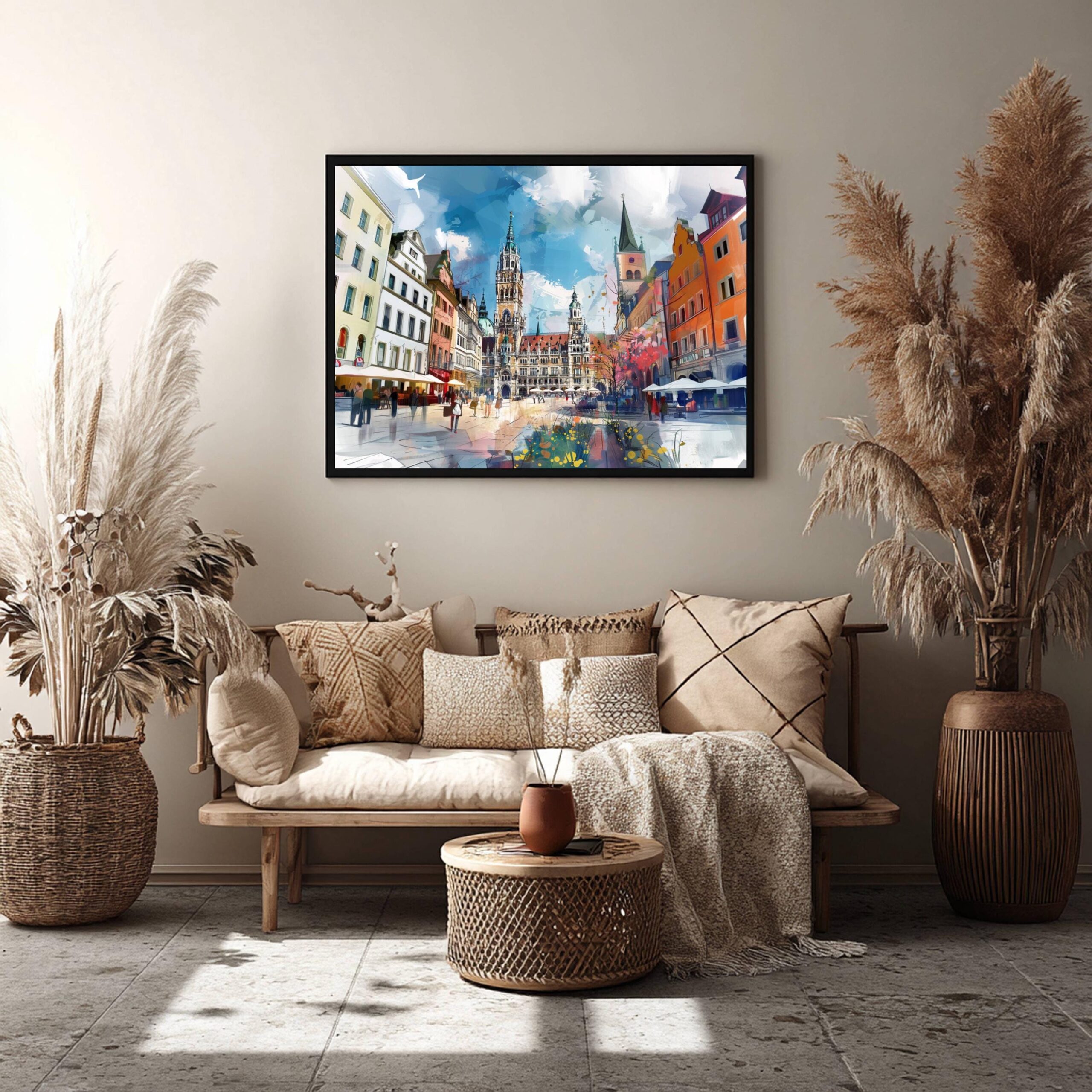 Marienplatz Munich Germany Watercolor Print: Europe Travel Art Poster - Image 8