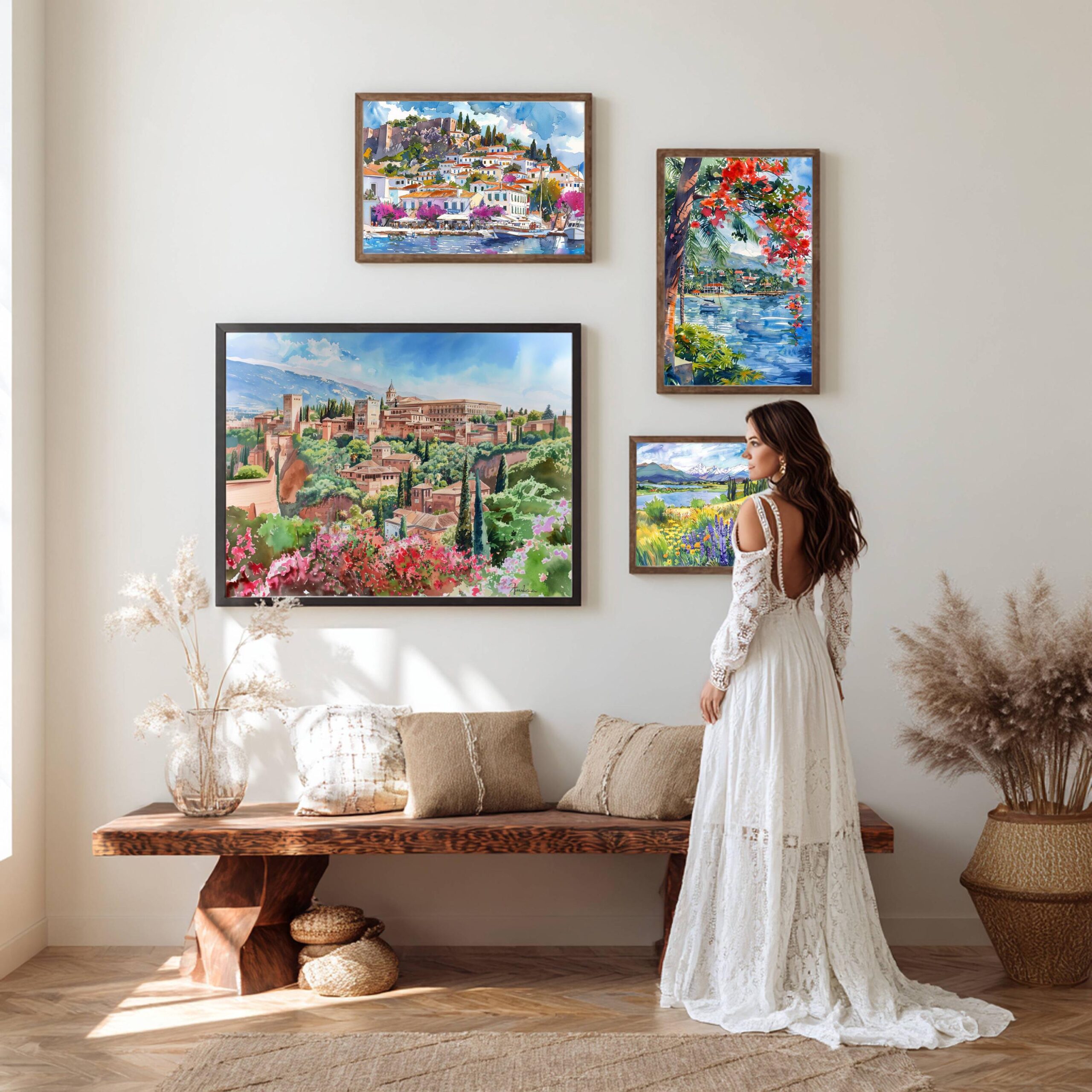 Alhambra Palace Granada Spain Watercolor Print: Europe Travel Art Poster - Image 10