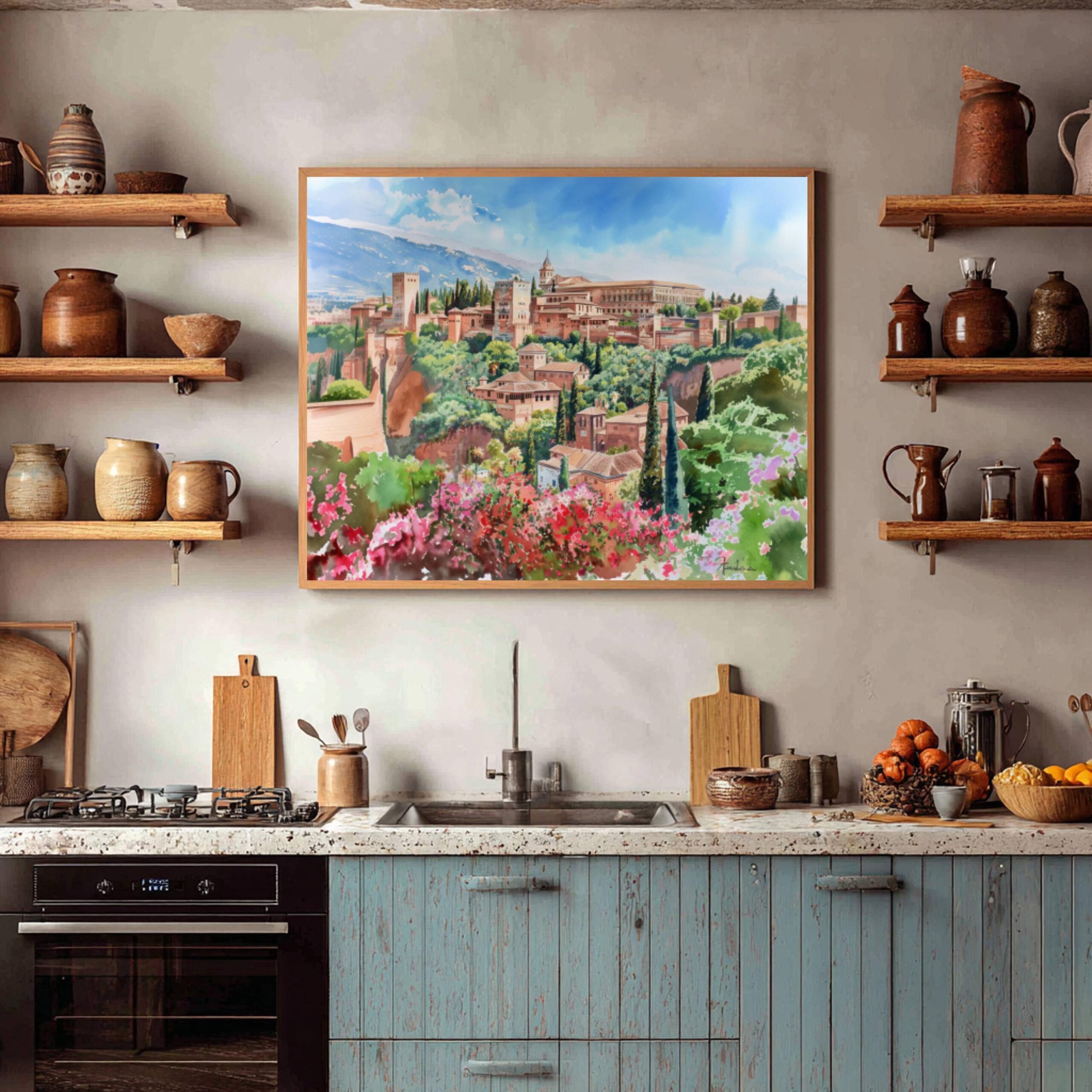 Alhambra Palace Granada Spain Watercolor Print: Europe Travel Art Poster - Image 8