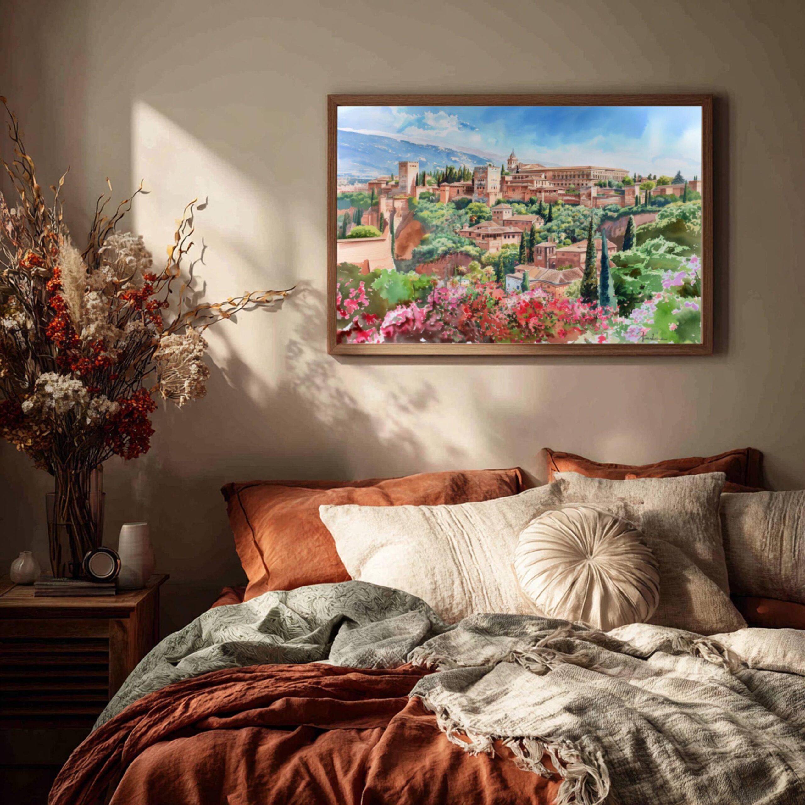 Alhambra Palace Granada Spain Watercolor Print: Europe Travel Art Poster - Image 9