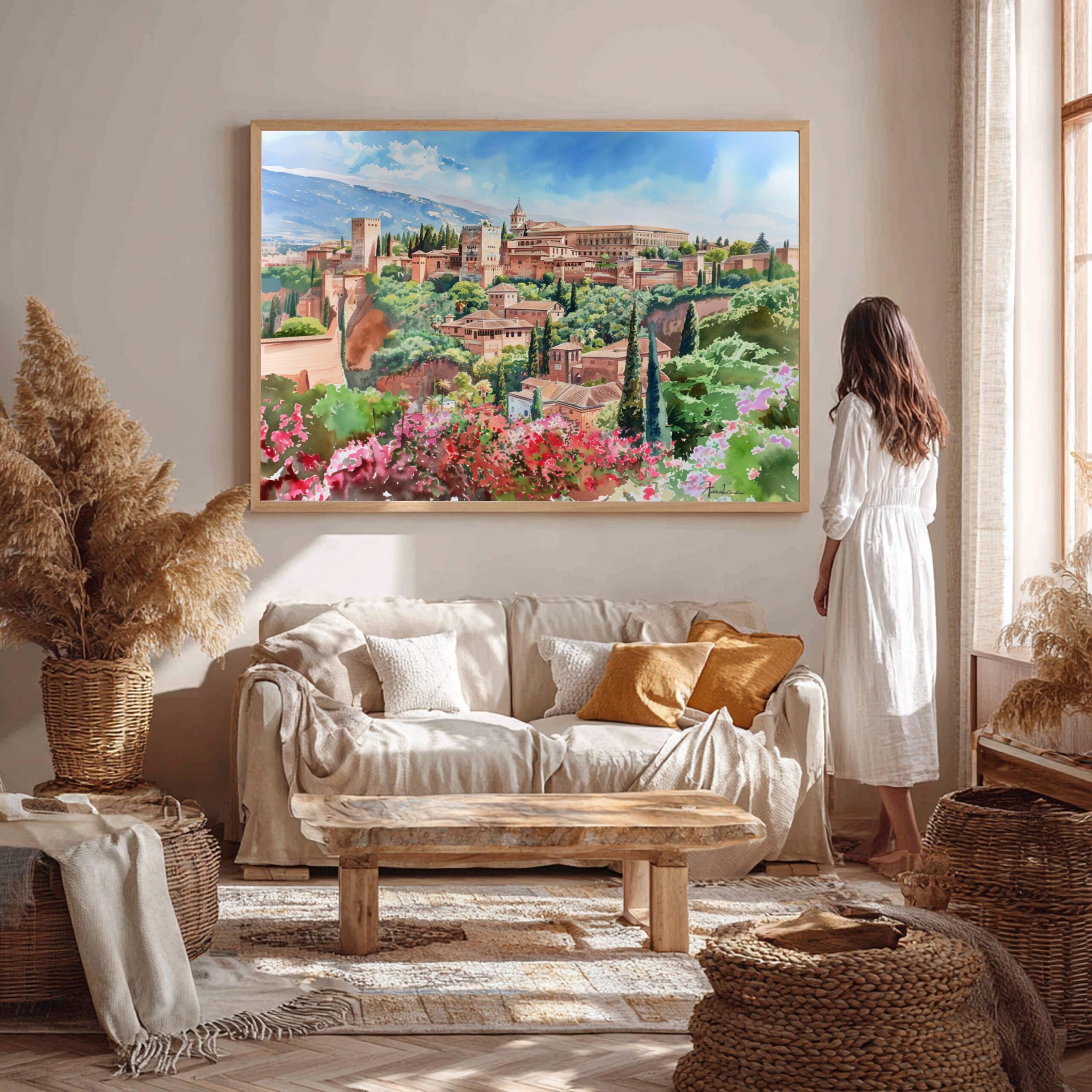 Alhambra Palace Granada Spain Watercolor Print: Europe Travel Art Poster - Image 6
