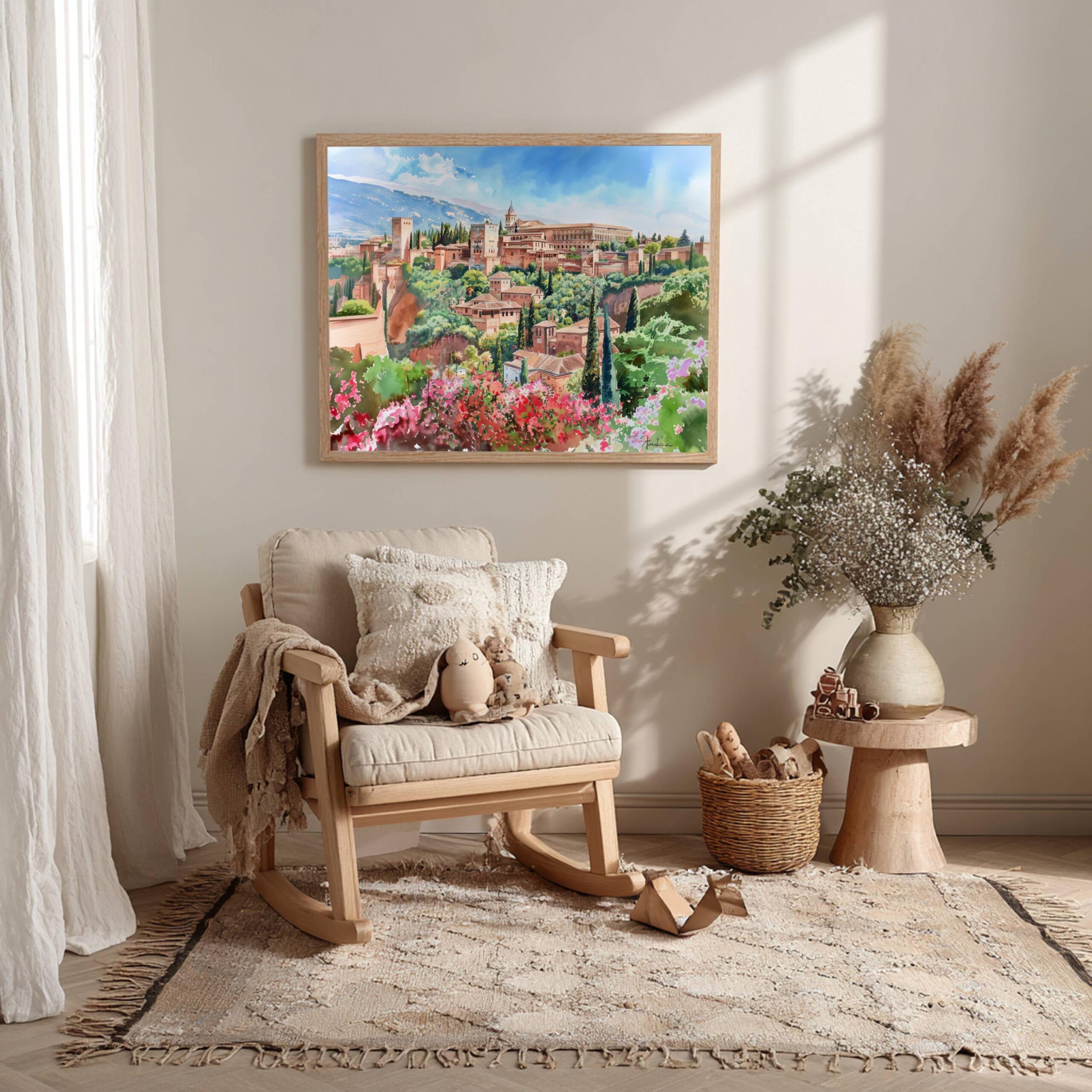 Alhambra Palace Granada Spain Watercolor Print: Europe Travel Art Poster - Image 4