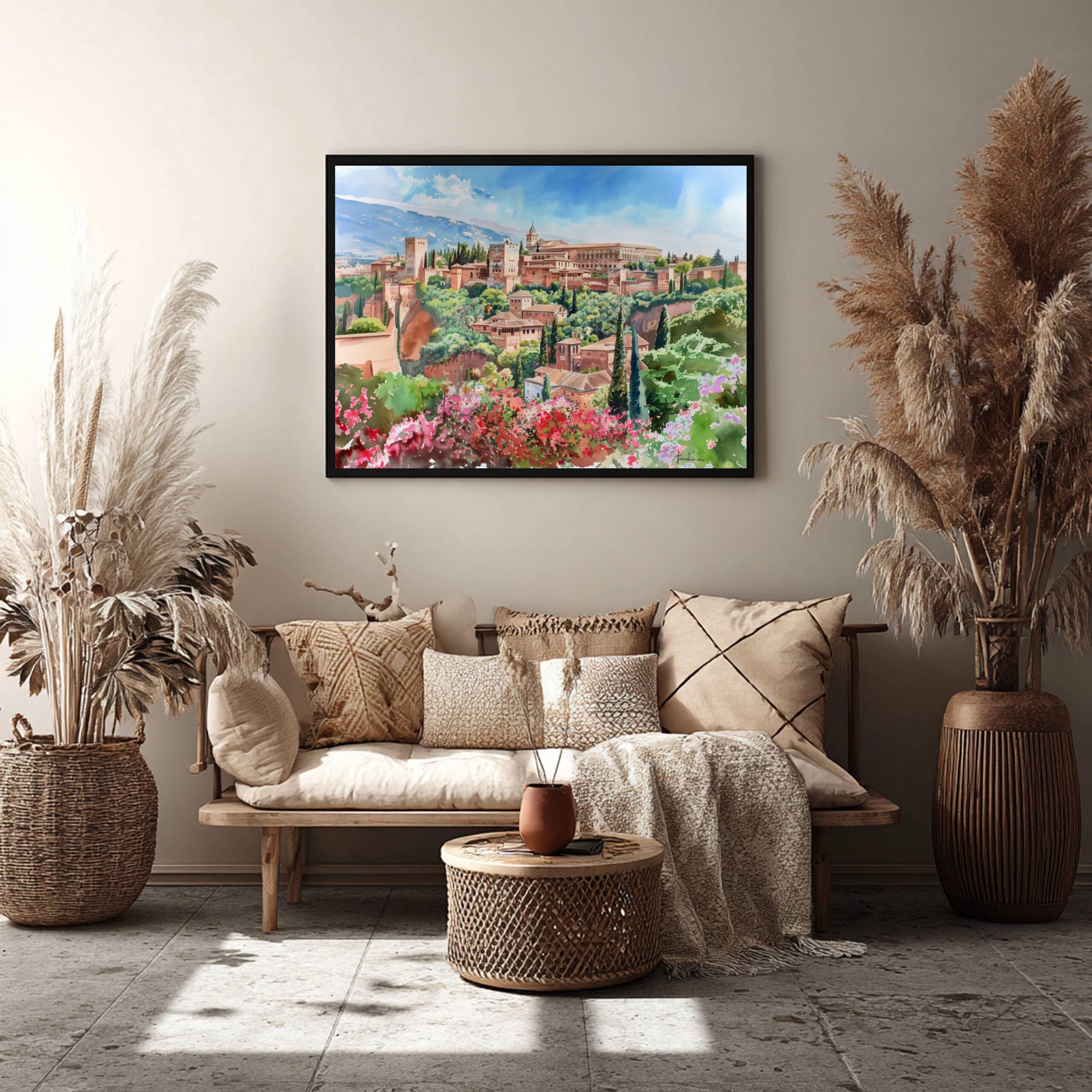 Alhambra Palace Granada Spain Watercolor Print: Europe Travel Art Poster - Image 7