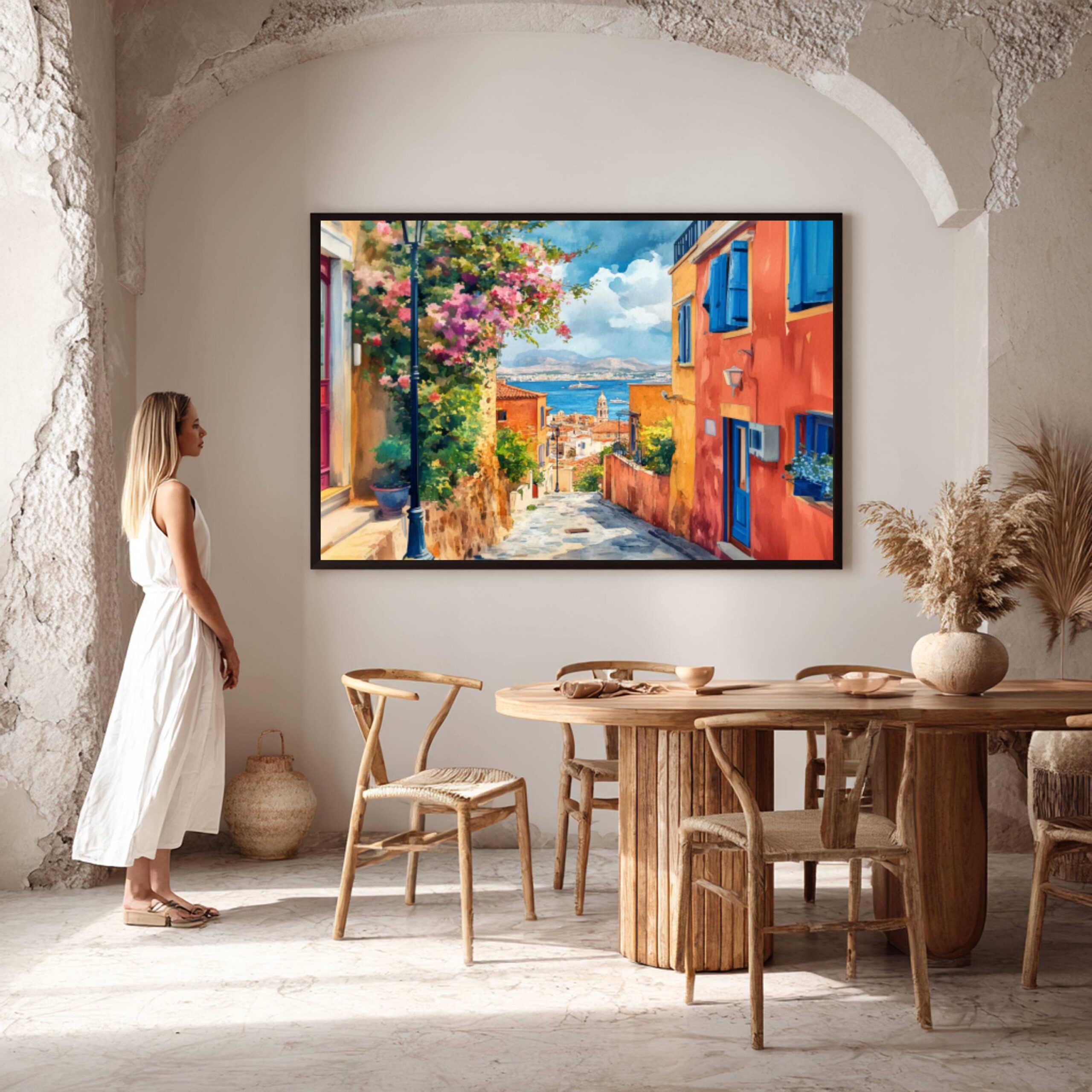 Chania Crete Greece Europe Watercolor Print: Greek Travel Art Poster - Image 2