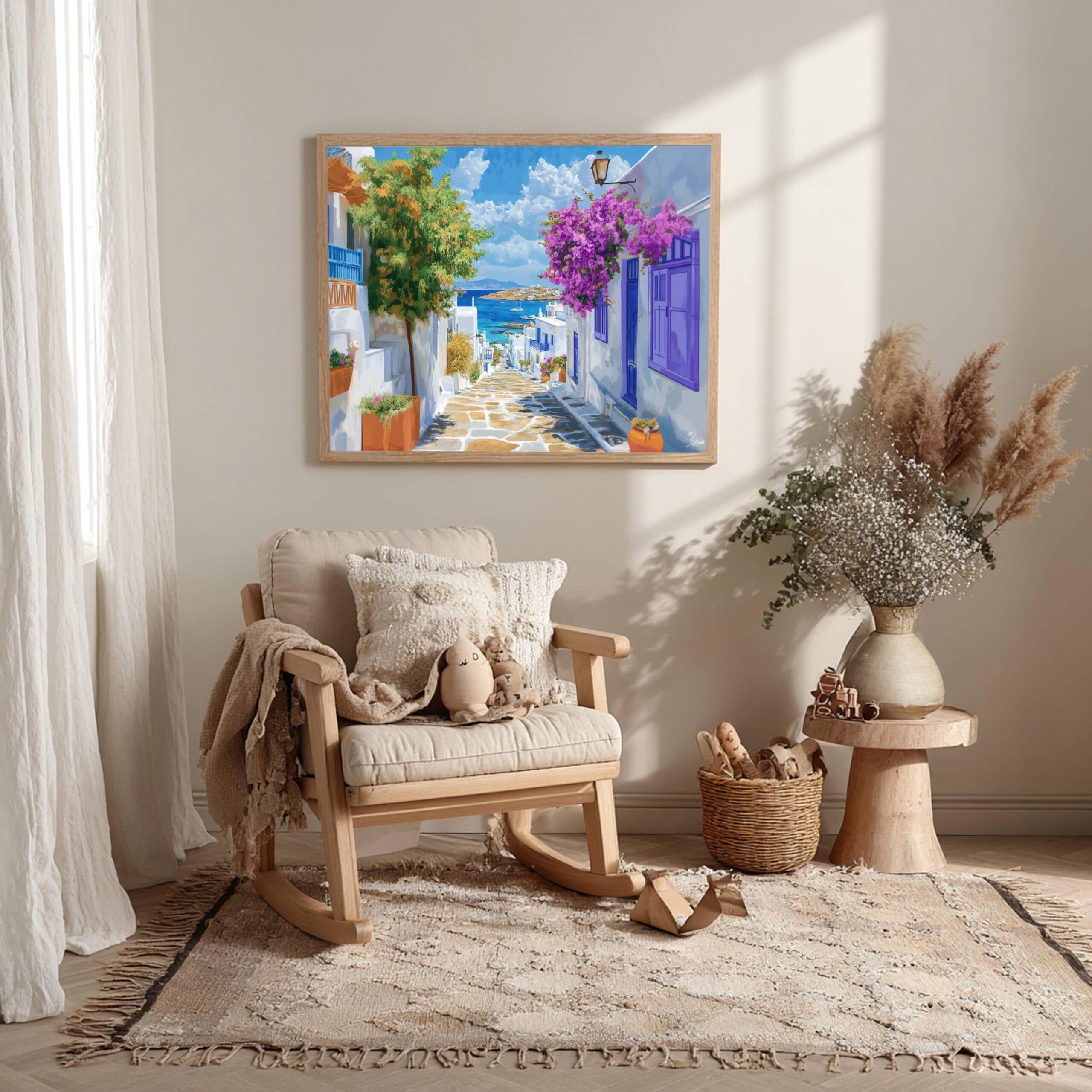 Mykonos Island Greece Watercolor: Greek Travel Art Poster - Image 4