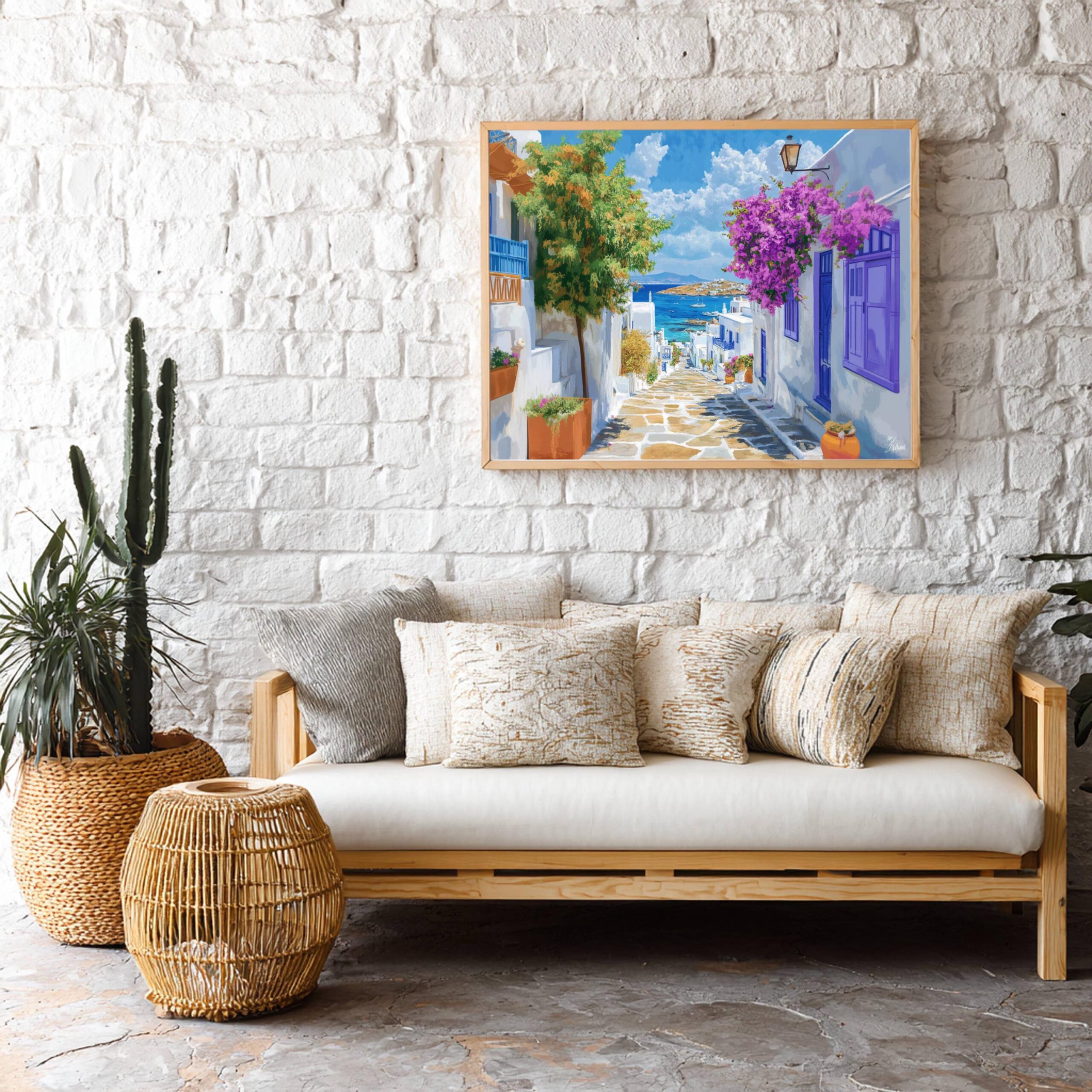Mykonos Island Greece Watercolor: Greek Travel Art Poster - Image 3