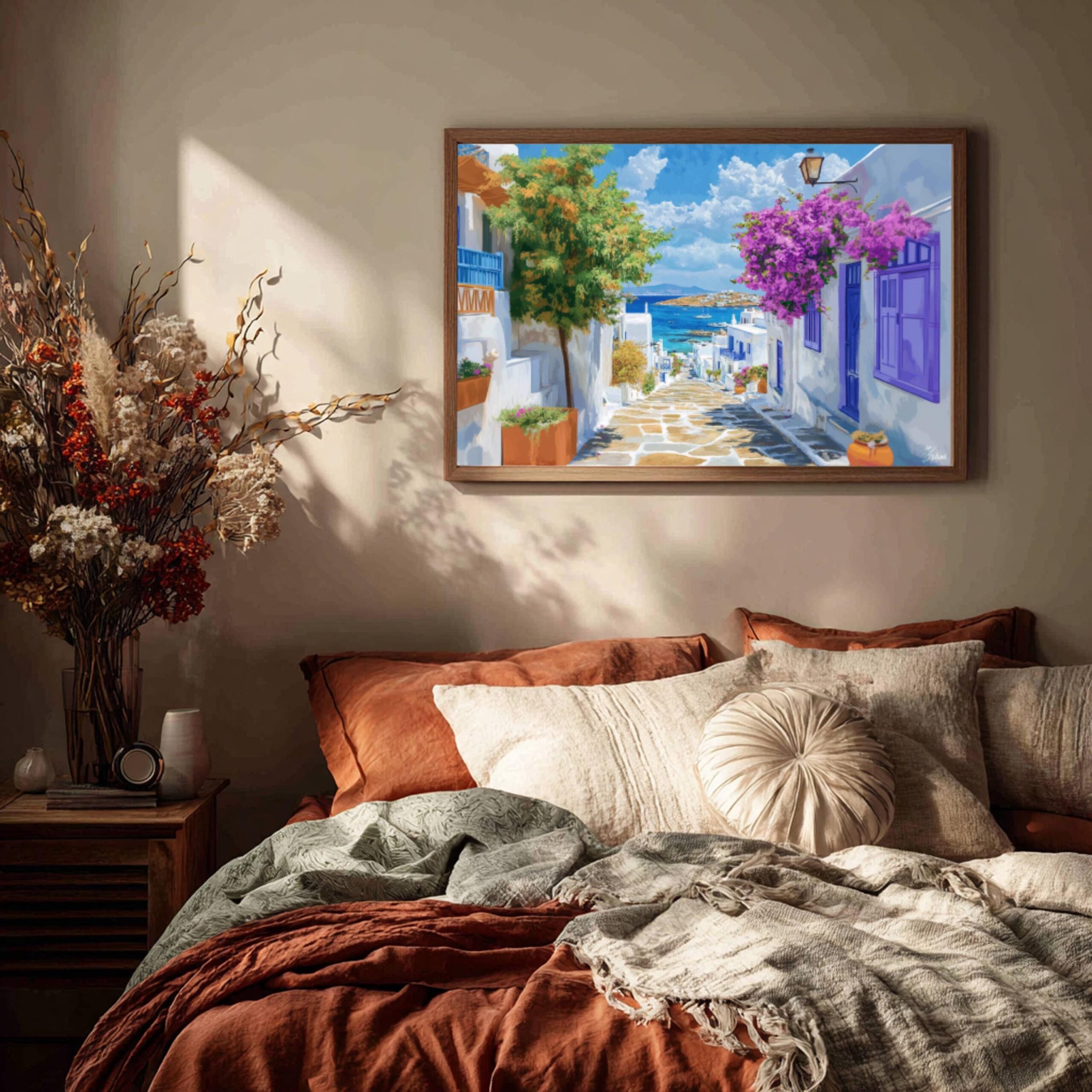 Mykonos Island Greece Watercolor: Greek Travel Art Poster - Image 9