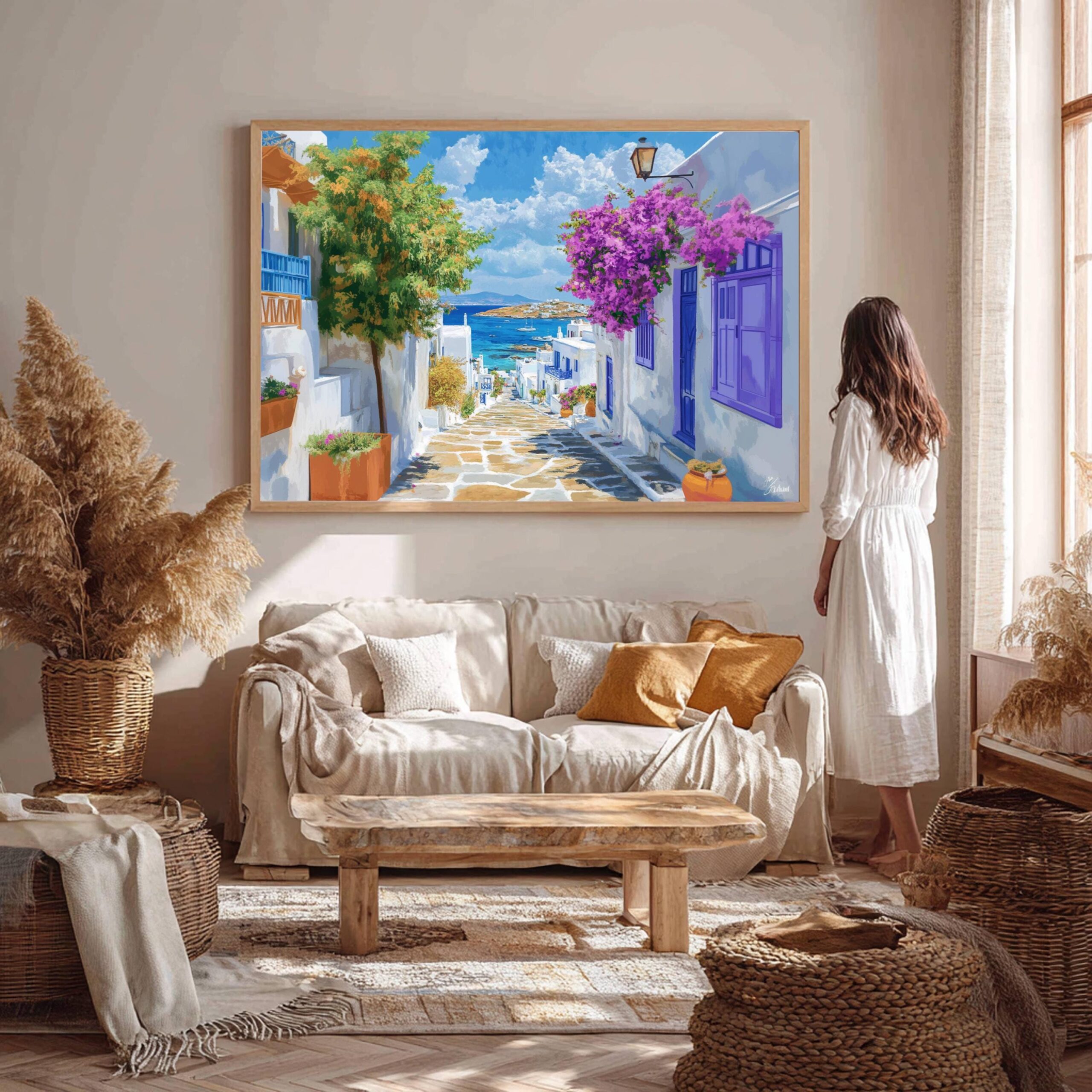 Mykonos Island Greece Watercolor: Greek Travel Art Poster - Image 6