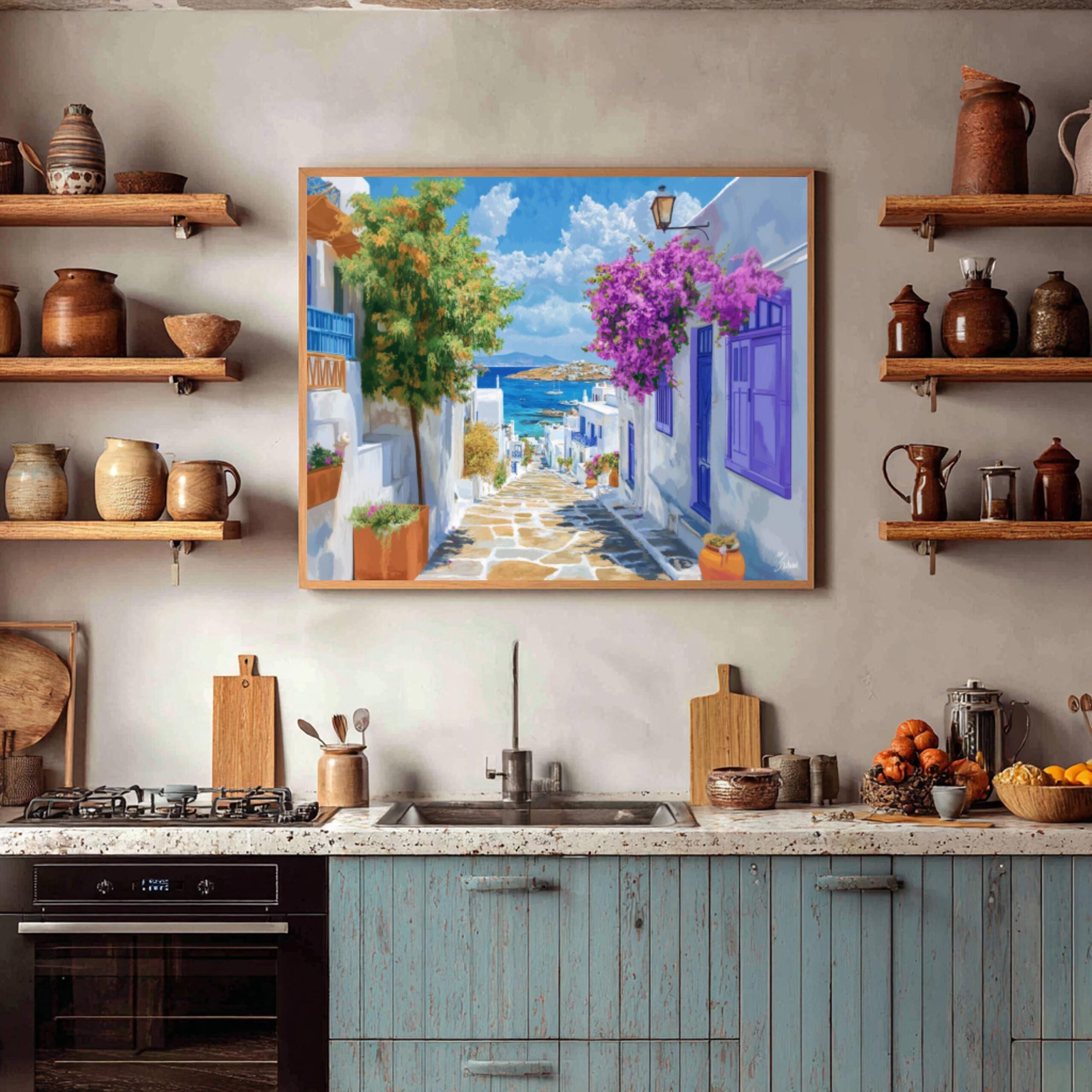 Mykonos Island Greece Watercolor: Greek Travel Art Poster - Image 8