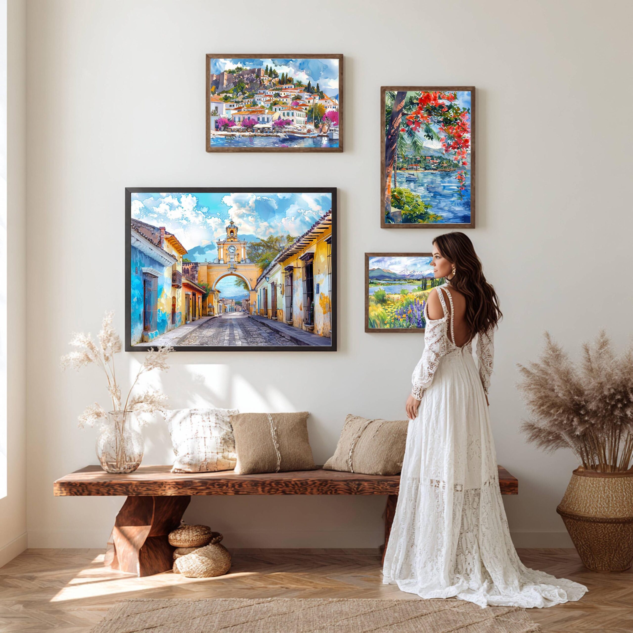 Arch of Santa Catalina Antigua Guatemala Central America Watercolor: Travel Art Poster - Image 10