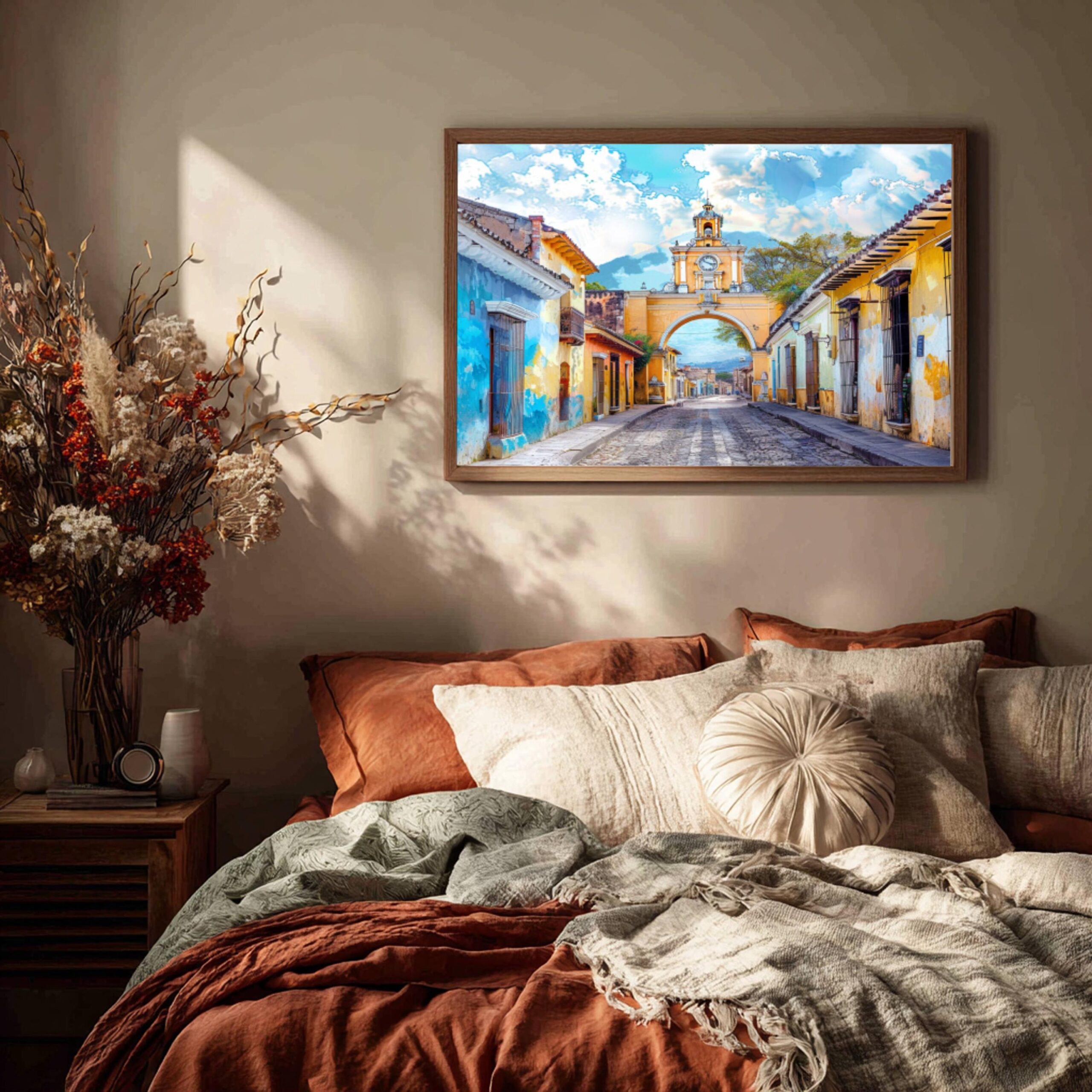 Arch of Santa Catalina Antigua Guatemala Central America Watercolor: Travel Art Poster - Image 9