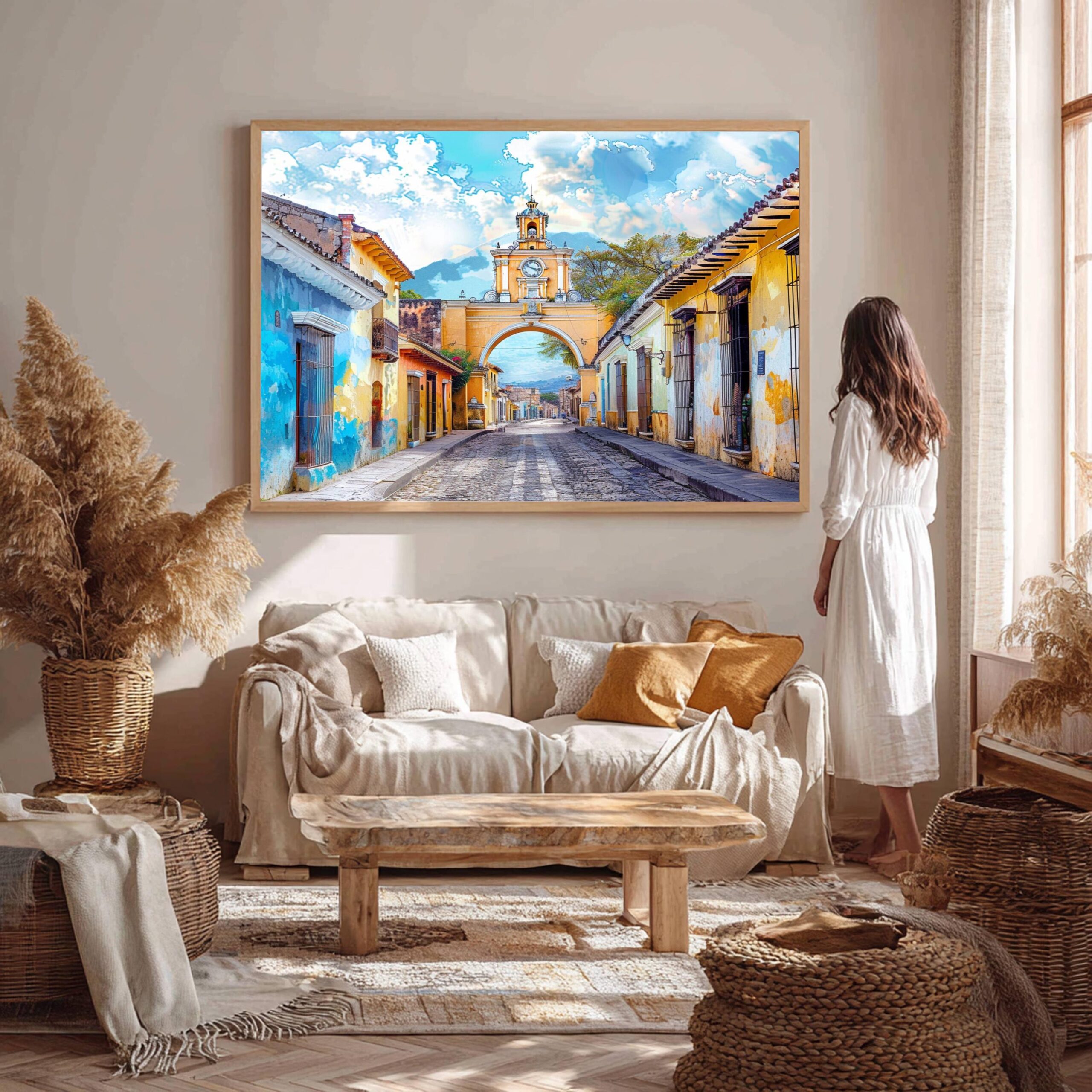 Arch of Santa Catalina Antigua Guatemala Central America Watercolor: Travel Art Poster - Image 6