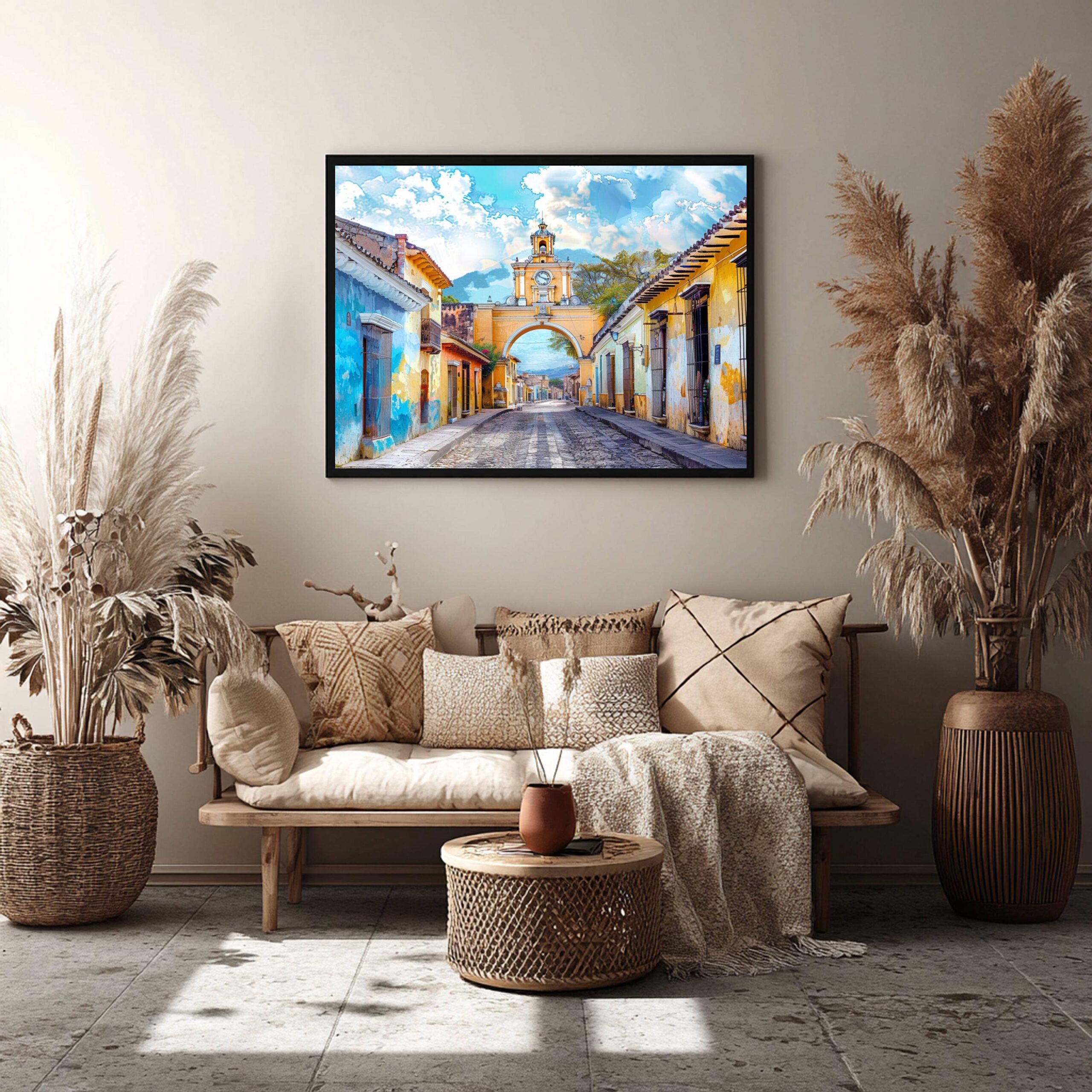 Arch of Santa Catalina Antigua Guatemala Central America Watercolor: Travel Art Poster - Image 8