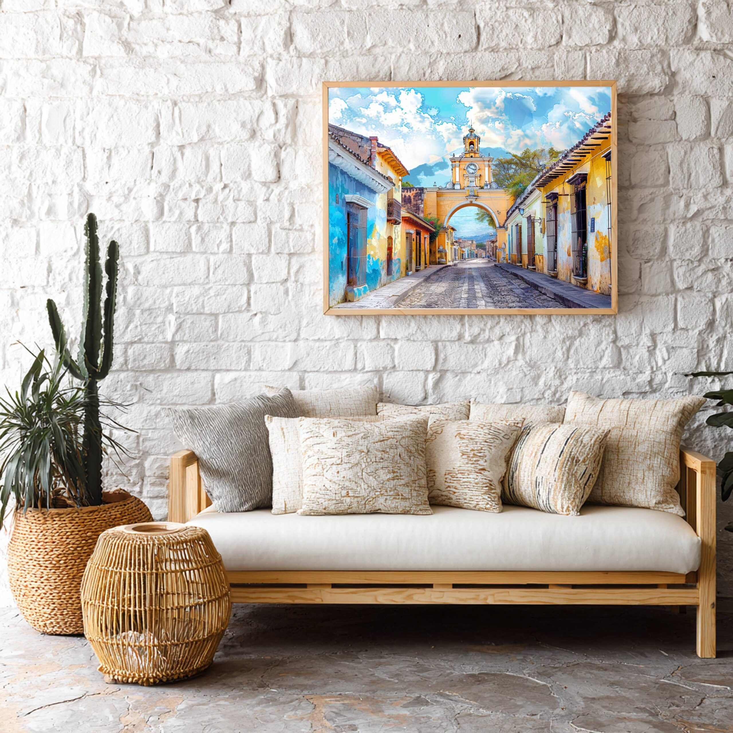 Arch of Santa Catalina Antigua Guatemala Central America Watercolor: Travel Art Poster - Image 3