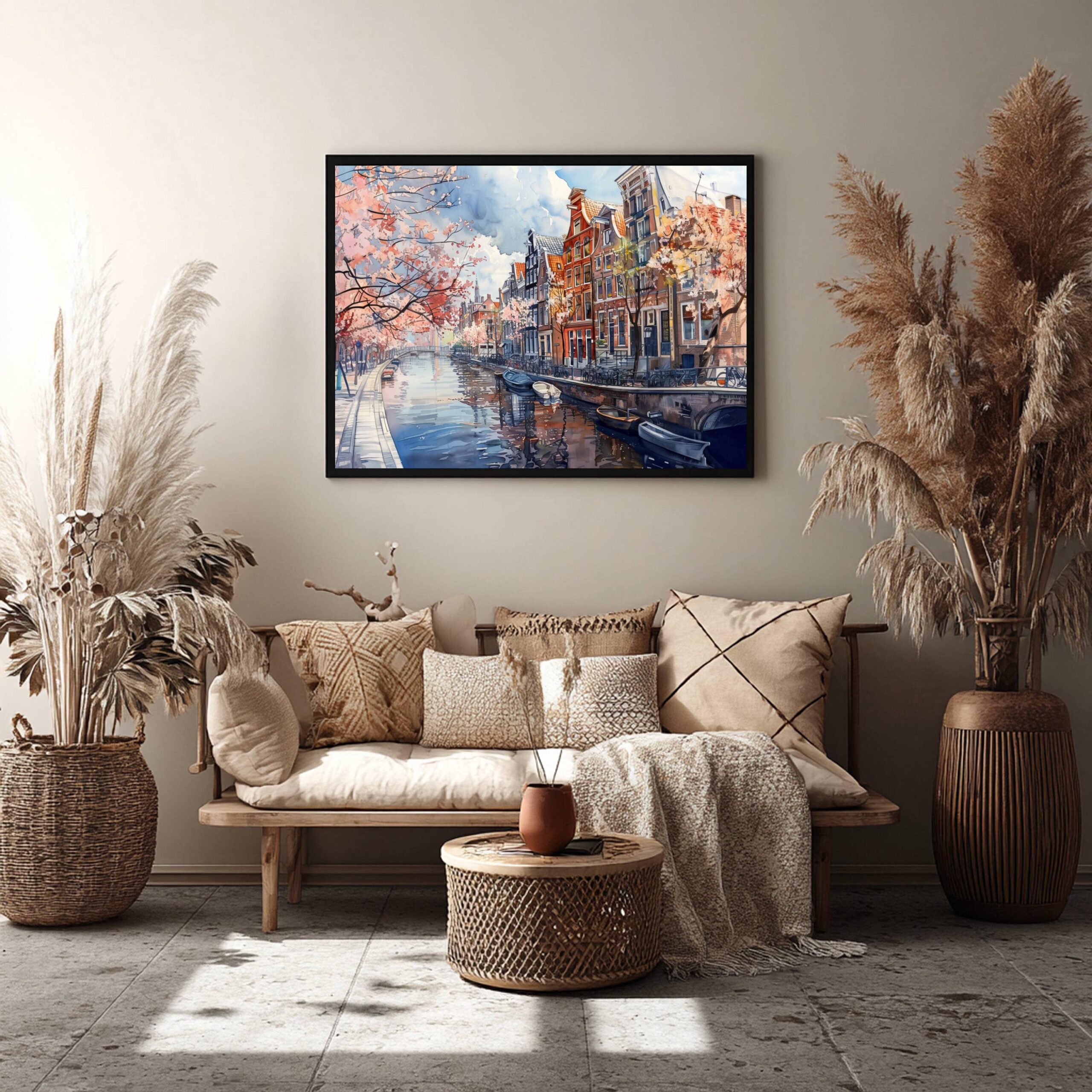 Amsterdam The Netherlands (Holland) Europe Watercolor: Dutch Art Travel Poster Print - Image 7