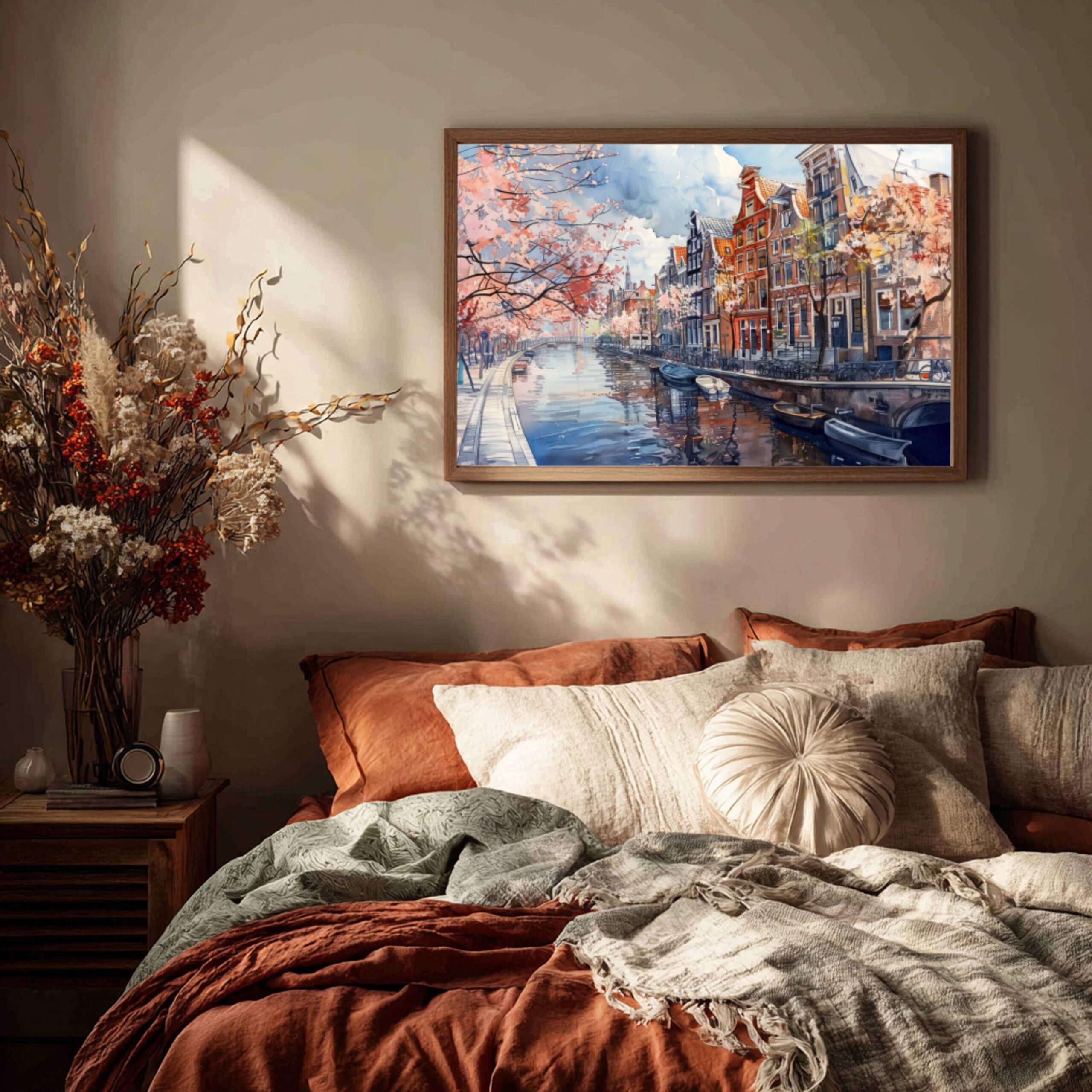 Amsterdam The Netherlands (Holland) Europe Watercolor: Dutch Art Travel Poster Print - Image 9
