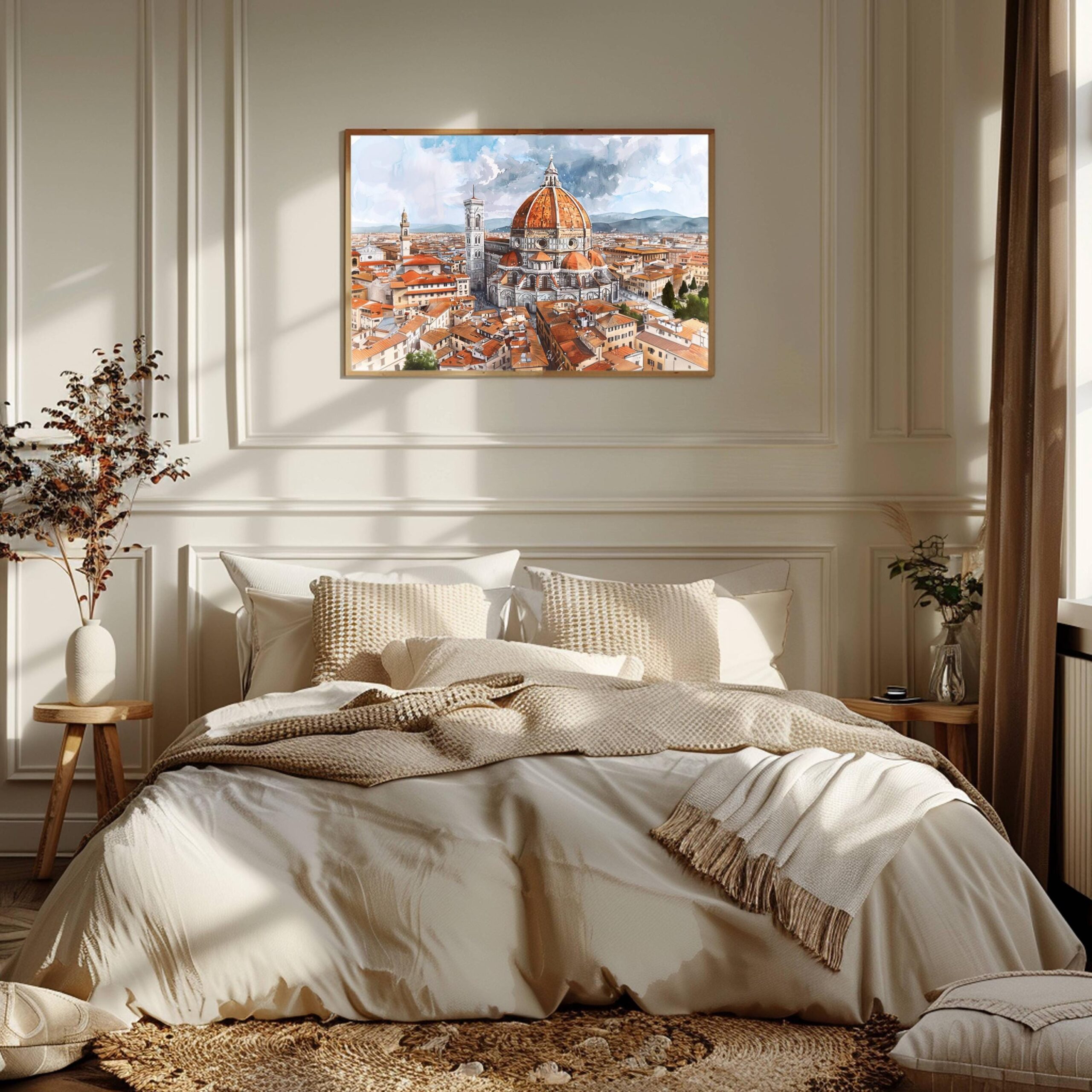 Duomo Santa Maria del Fiore Firenze Italy Europe Watercolor: Travel Art Poster - Image 5