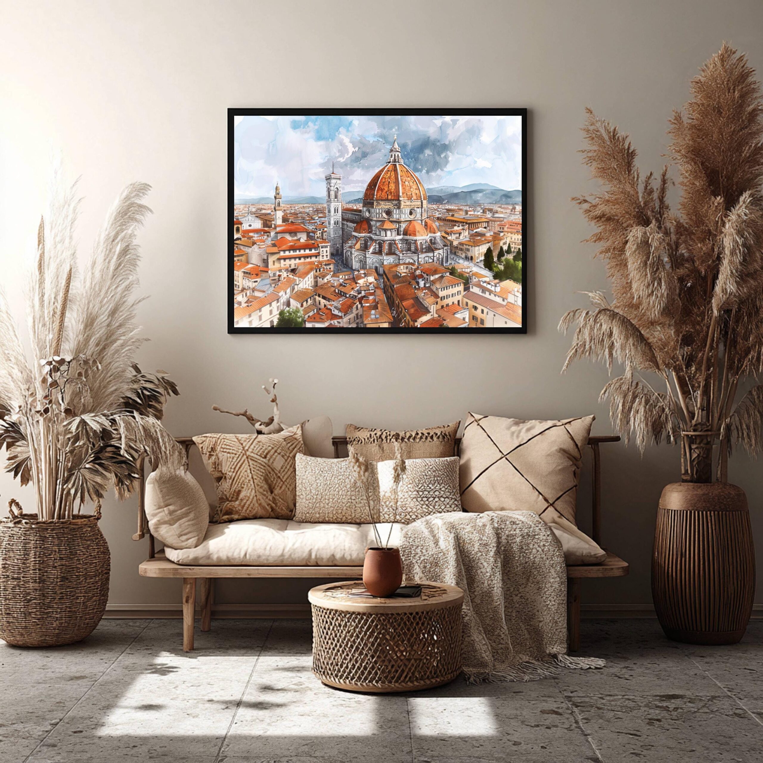Duomo Santa Maria del Fiore Firenze Italy Europe Watercolor: Travel Art Poster - Image 7