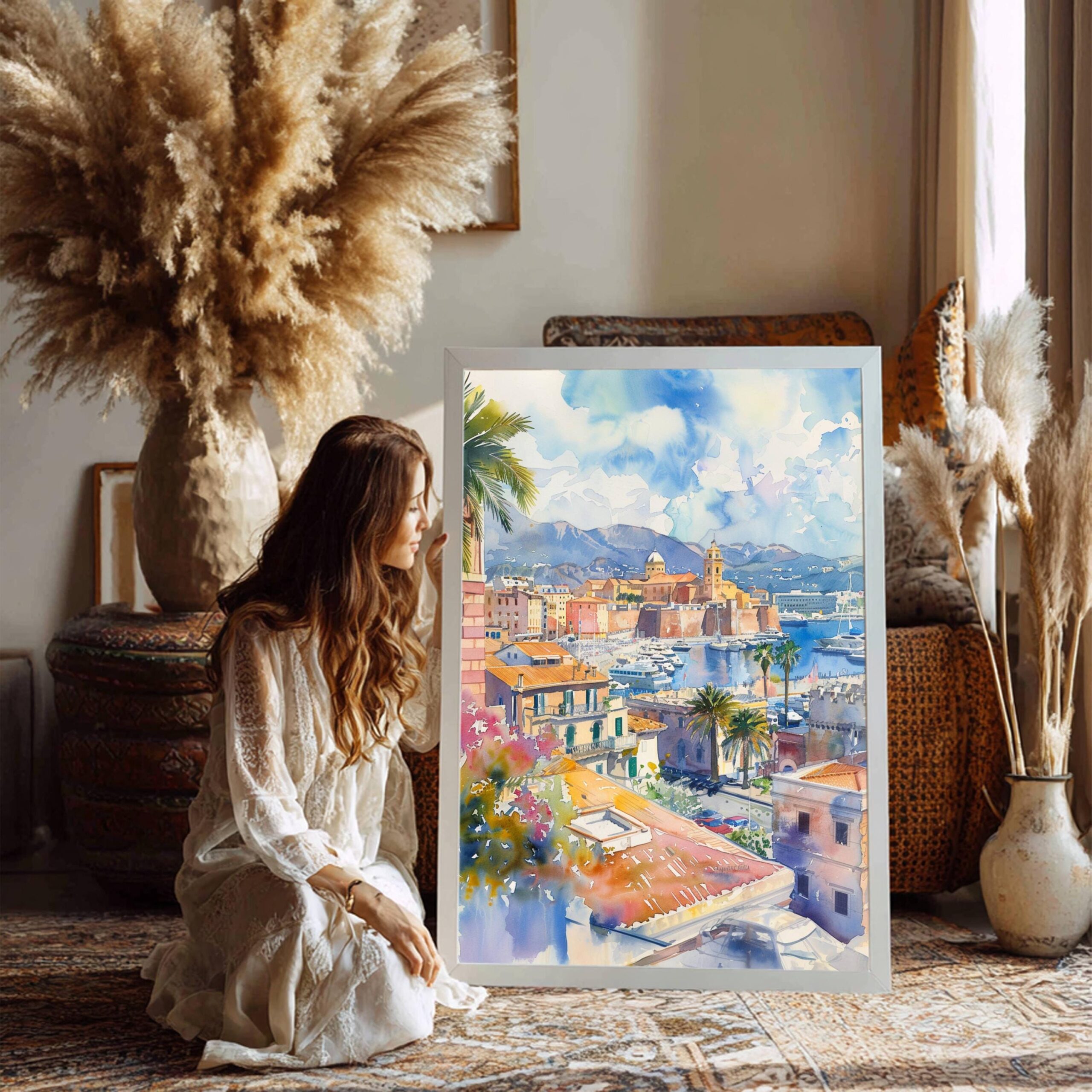 Cagliari Sardinia Italy Europe Watercolor Print: Italian Travel Art Poster - Image 3