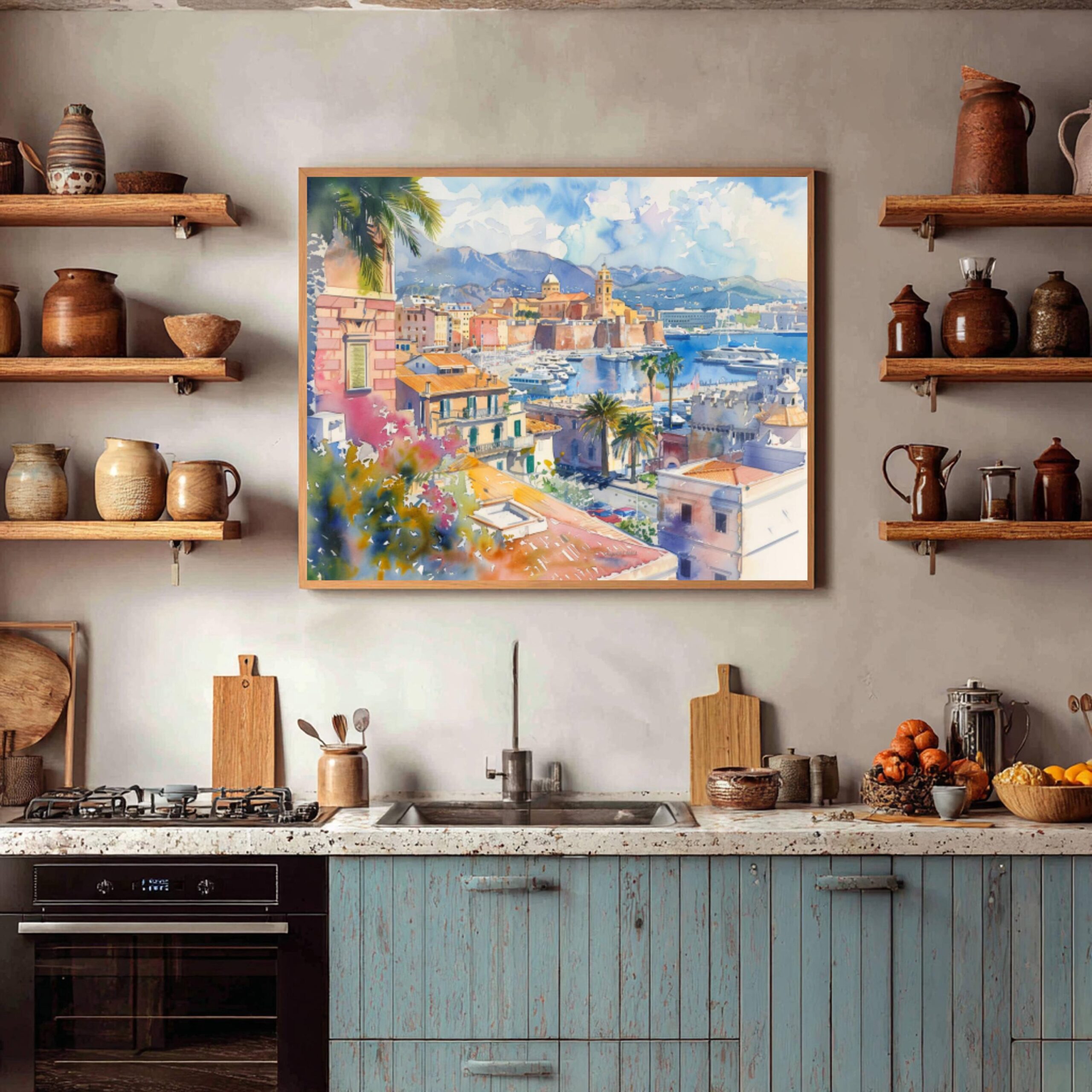 Cagliari Sardinia Italy Watercolor Print: Europe Travel Art Poster - Image 7