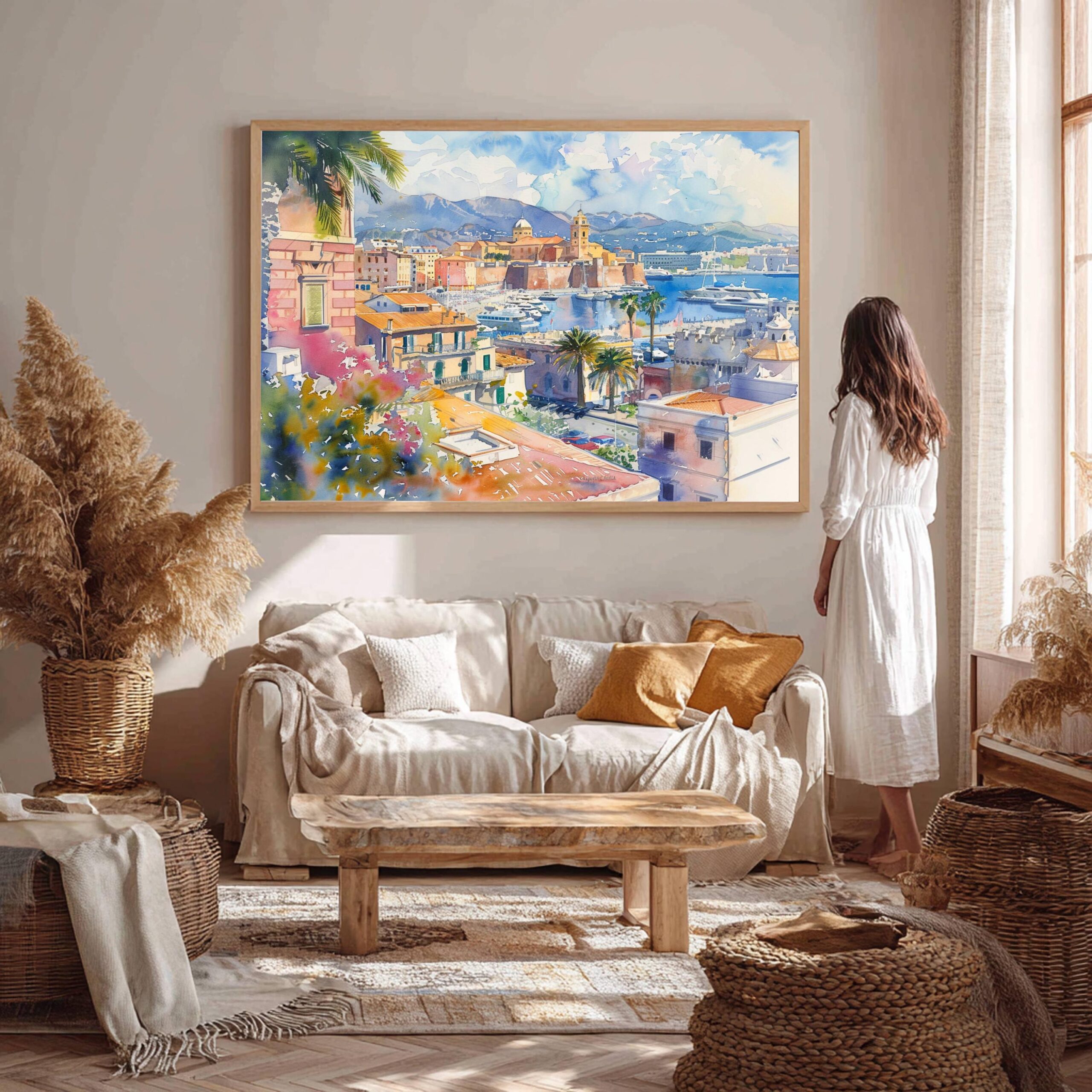 Cagliari Sardinia Italy Watercolor Print: Europe Travel Art Poster - Image 6