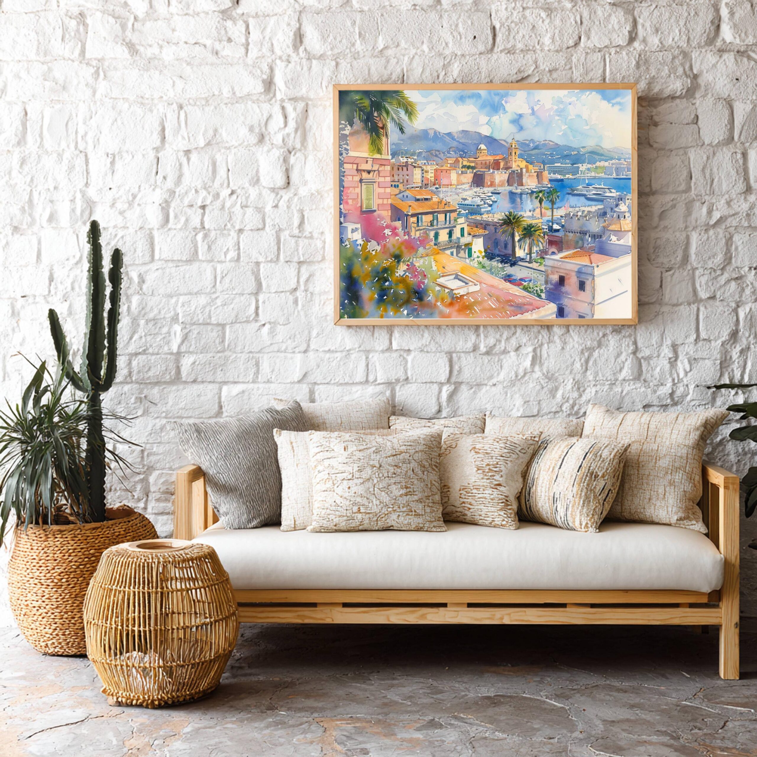 Cagliari Sardinia Italy Watercolor Print: Europe Travel Art Poster - Image 3