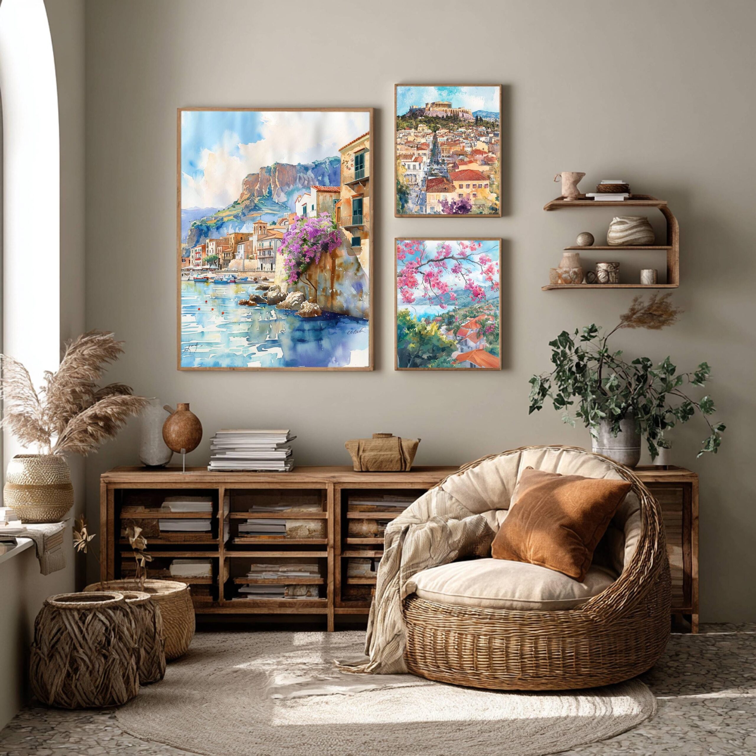 Cefalu Sicily Italy Europe Watercolor Print: Italian Travel Art Poster - Image 9