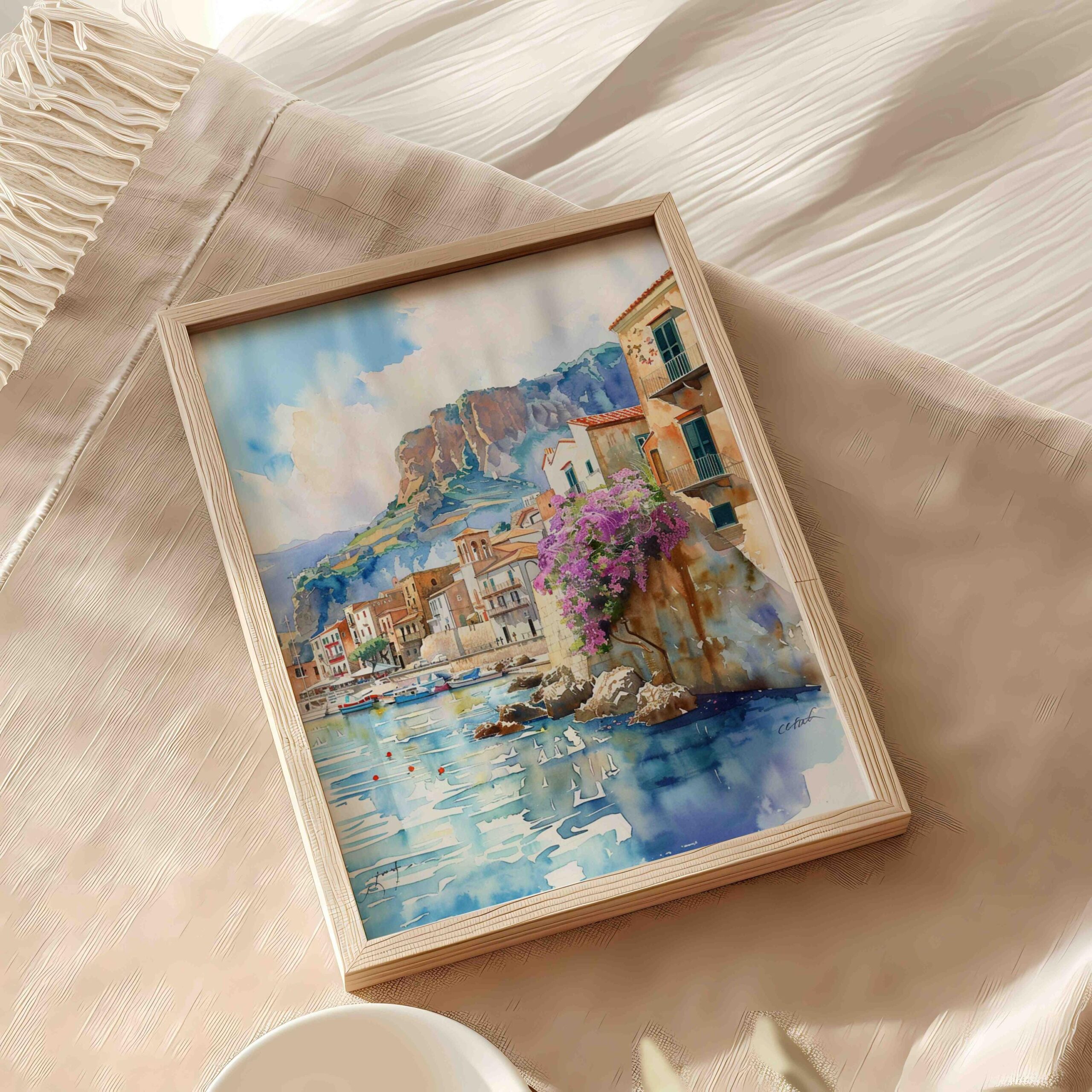 Cefalu Sicily Italy Europe Watercolor Print: Italian Travel Art Poster - Image 10