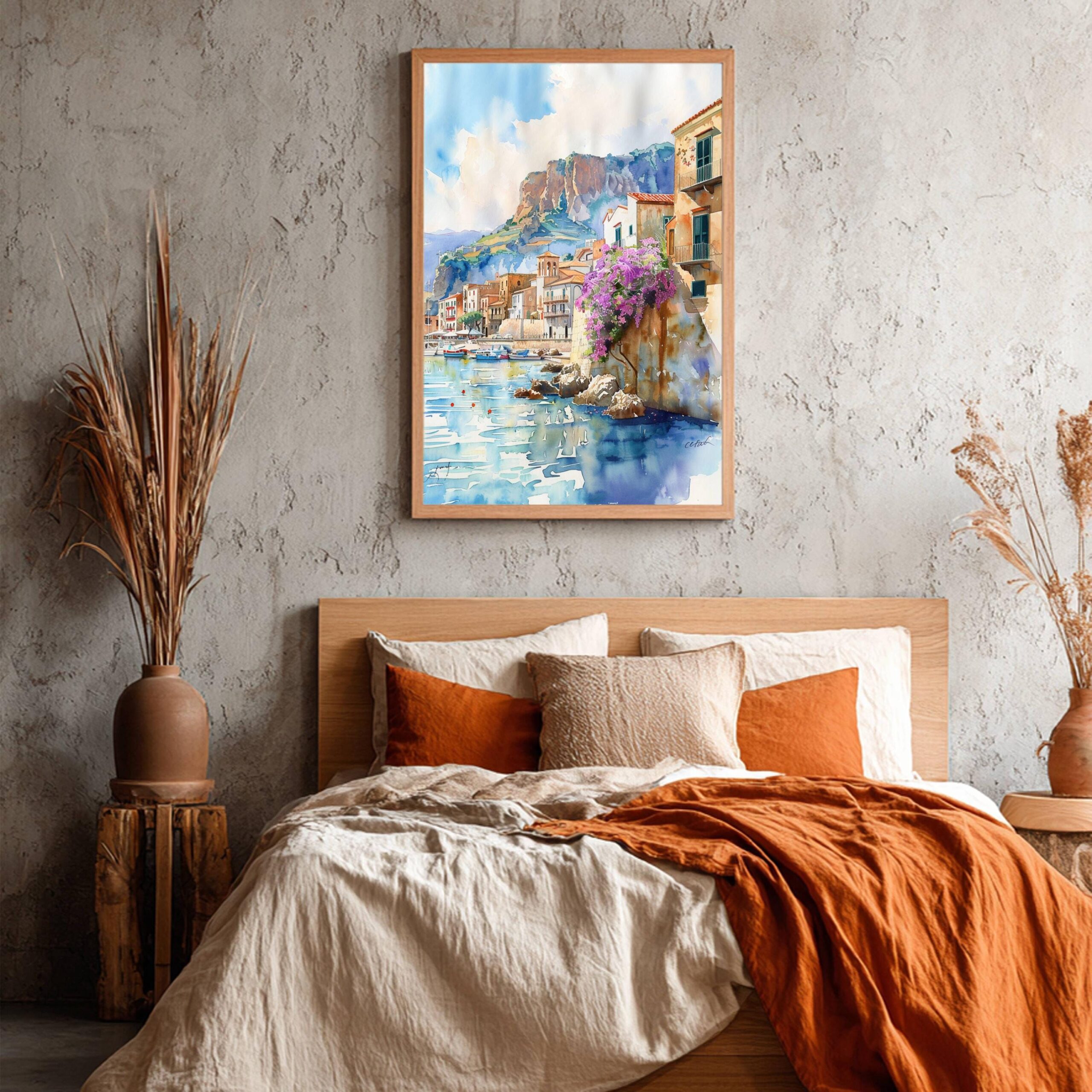 Cefalu Sicily Italy Europe Watercolor Print: Italian Travel Art Poster - Image 5