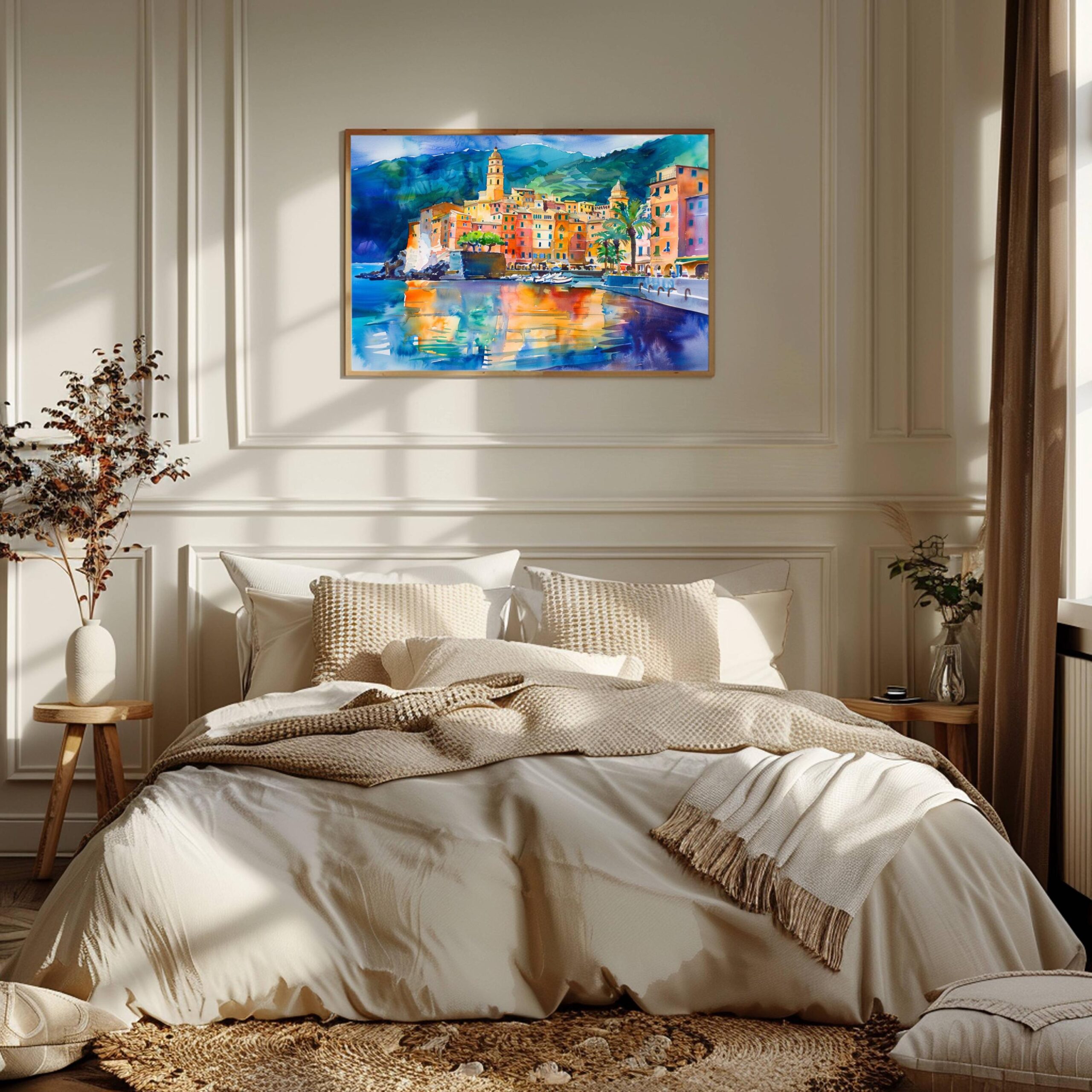 Camogli Liguria Italy Europe Watercolor: Italian Travel Art Print - Image 5