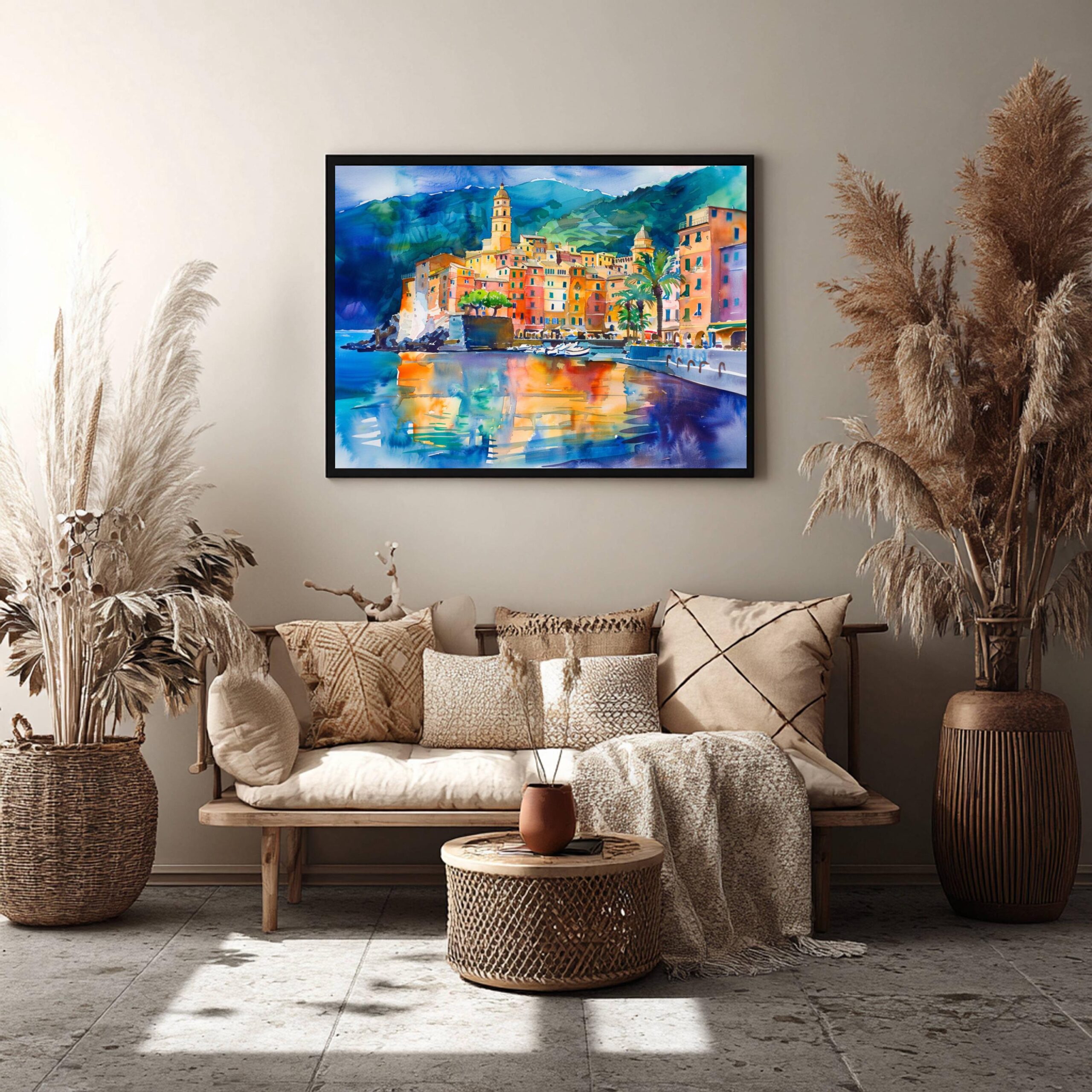 Camogli Liguria Italy Europe Watercolor: Italian Travel Art Print - Image 7