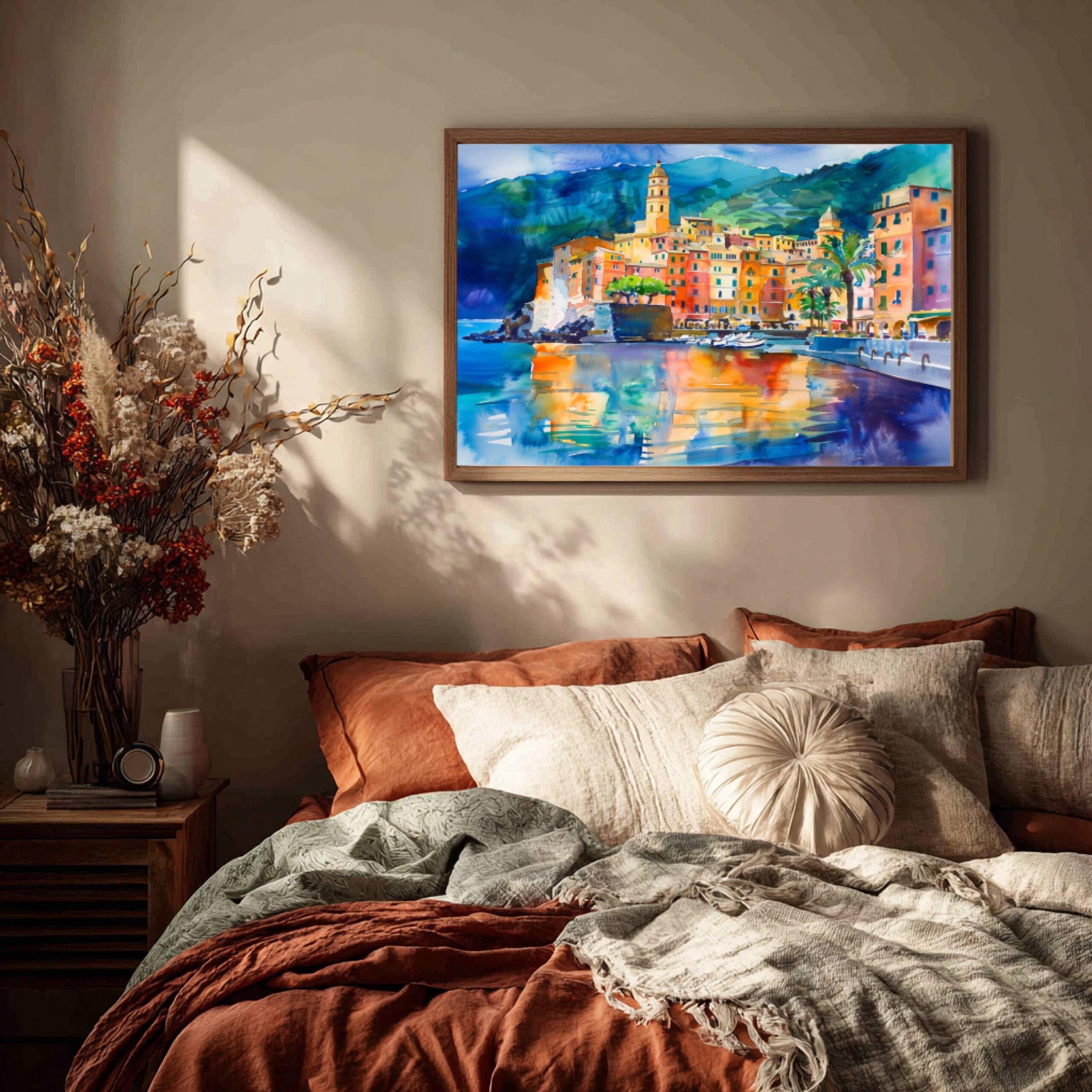 Camogli Liguria Italy Europe Watercolor: Italian Travel Art Print - Image 9