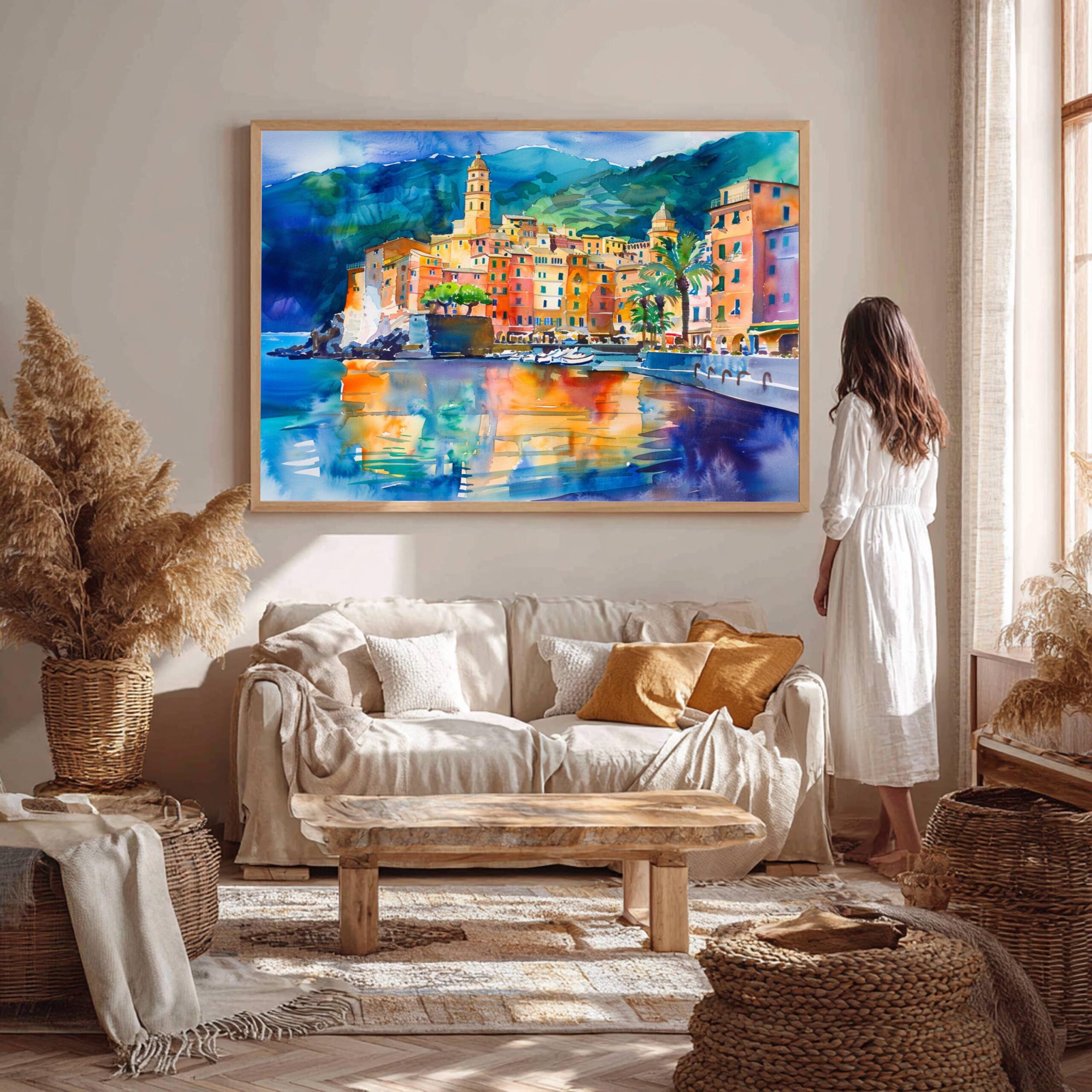 Camogli Liguria Italy Europe Watercolor: Italian Travel Art Print - Image 6