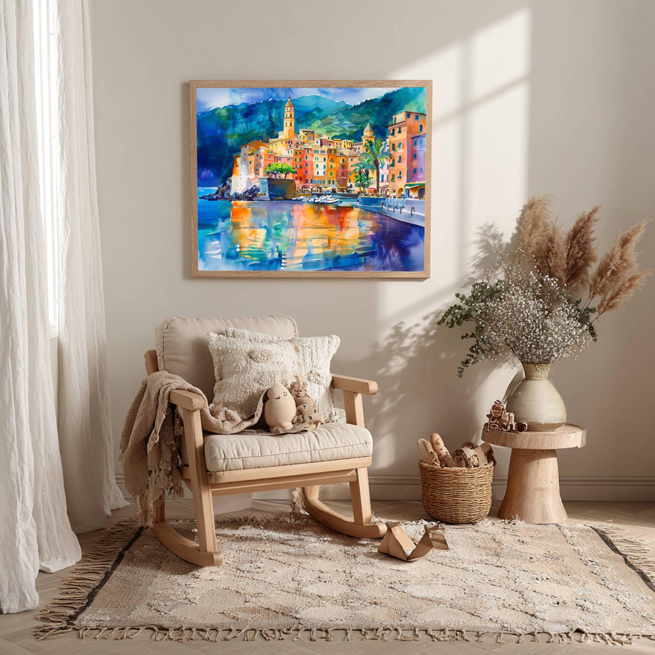 Camogli Liguria Italy Europe Watercolor: Italian Travel Art Print - Image 4