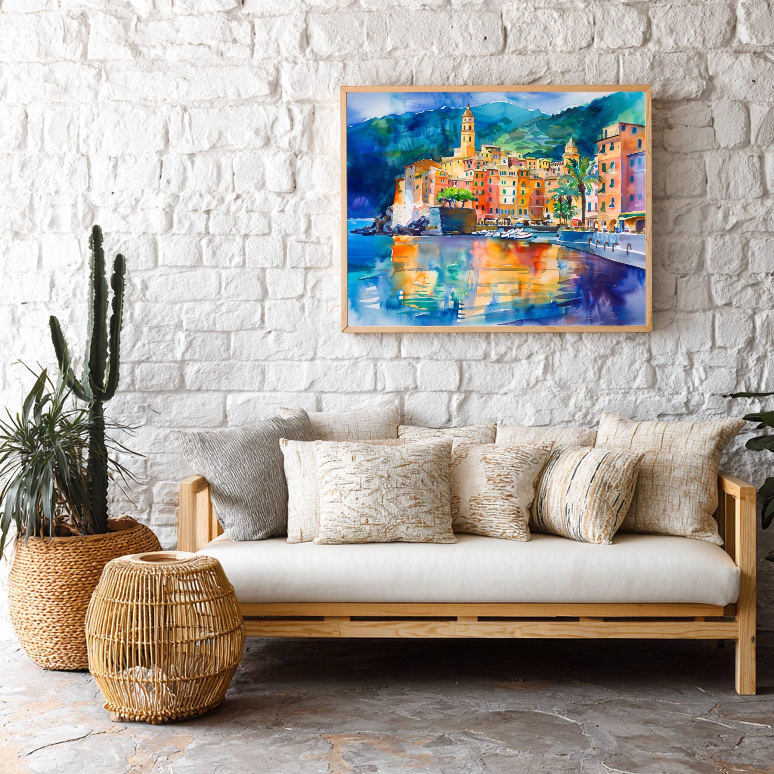 Camogli Liguria Italy Europe Watercolor: Italian Travel Art Print - Image 3