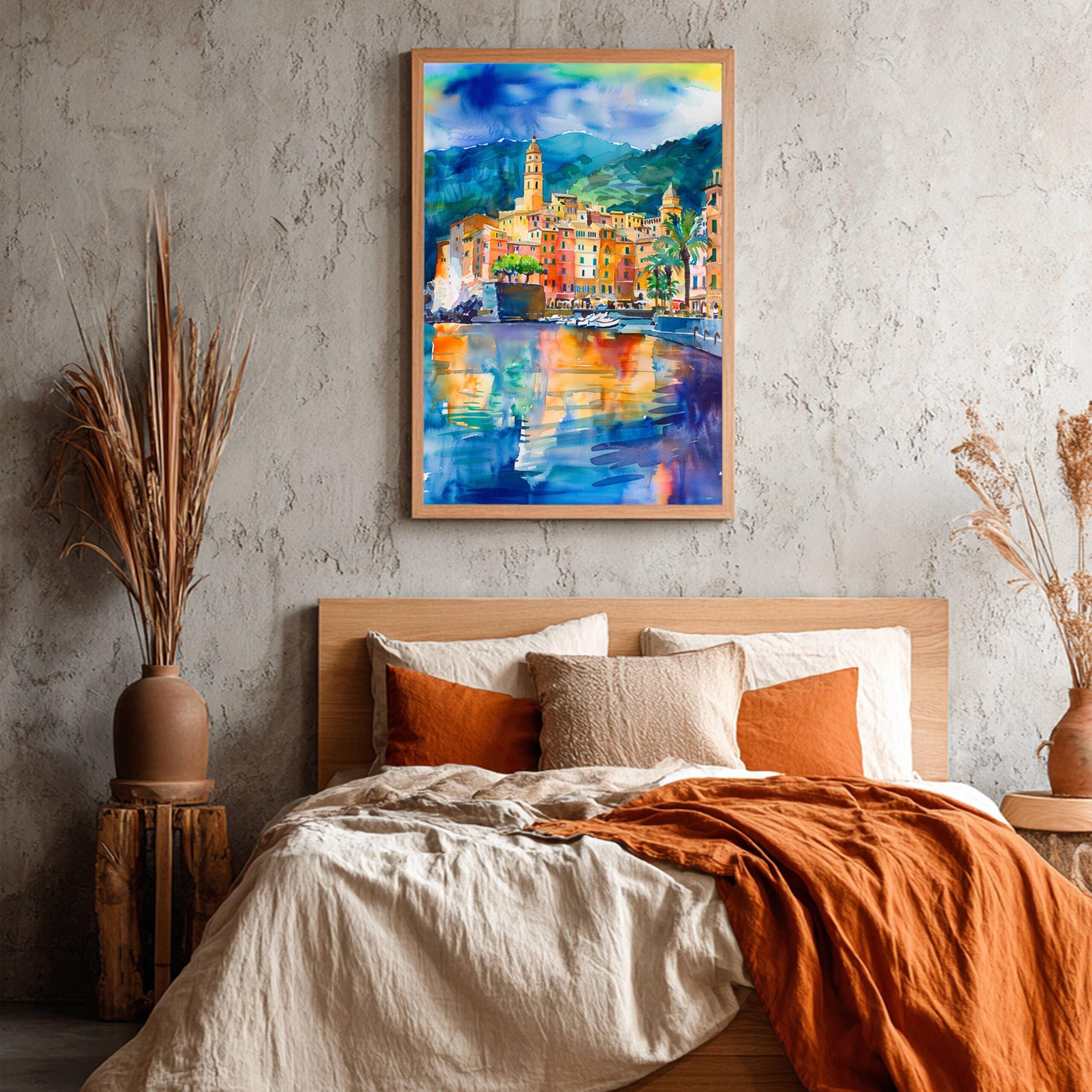 Camogli Liguria Italy Europe Watercolor: Italian Travel Art Print - Image 4