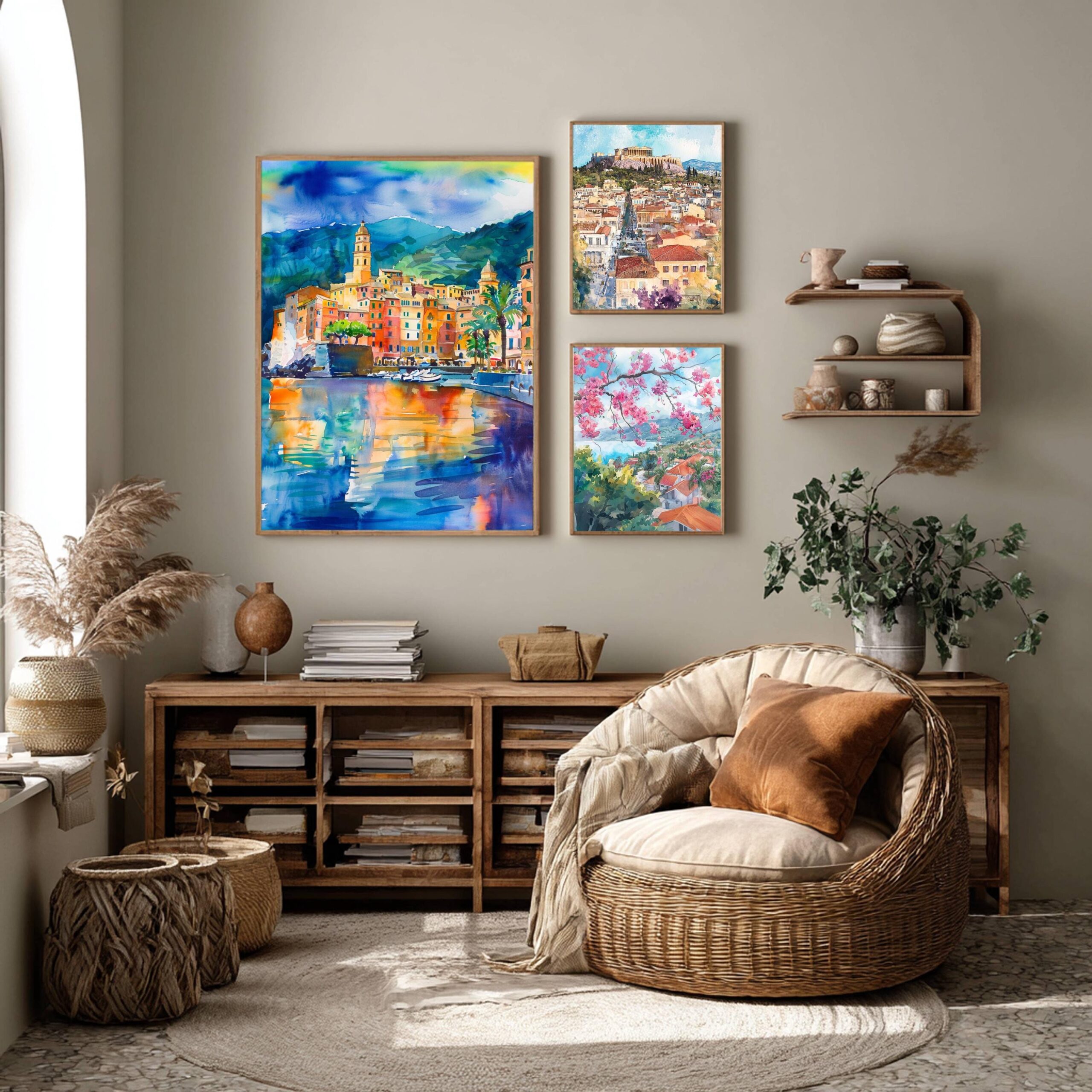 Camogli Liguria Italy Europe Watercolor: Italian Travel Art Print - Image 8