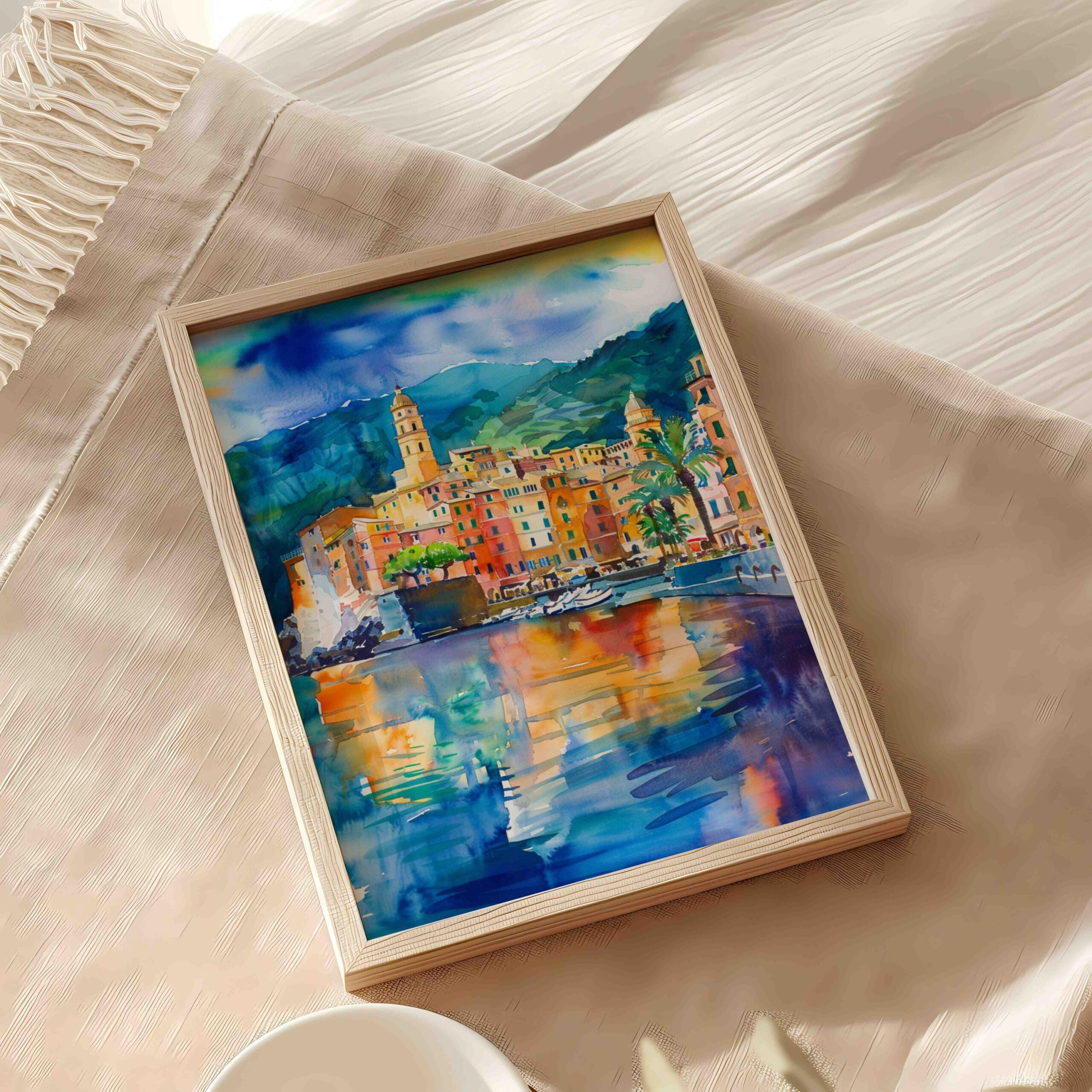 Camogli Liguria Italy Europe Watercolor: Italian Travel Art Print - Image 9