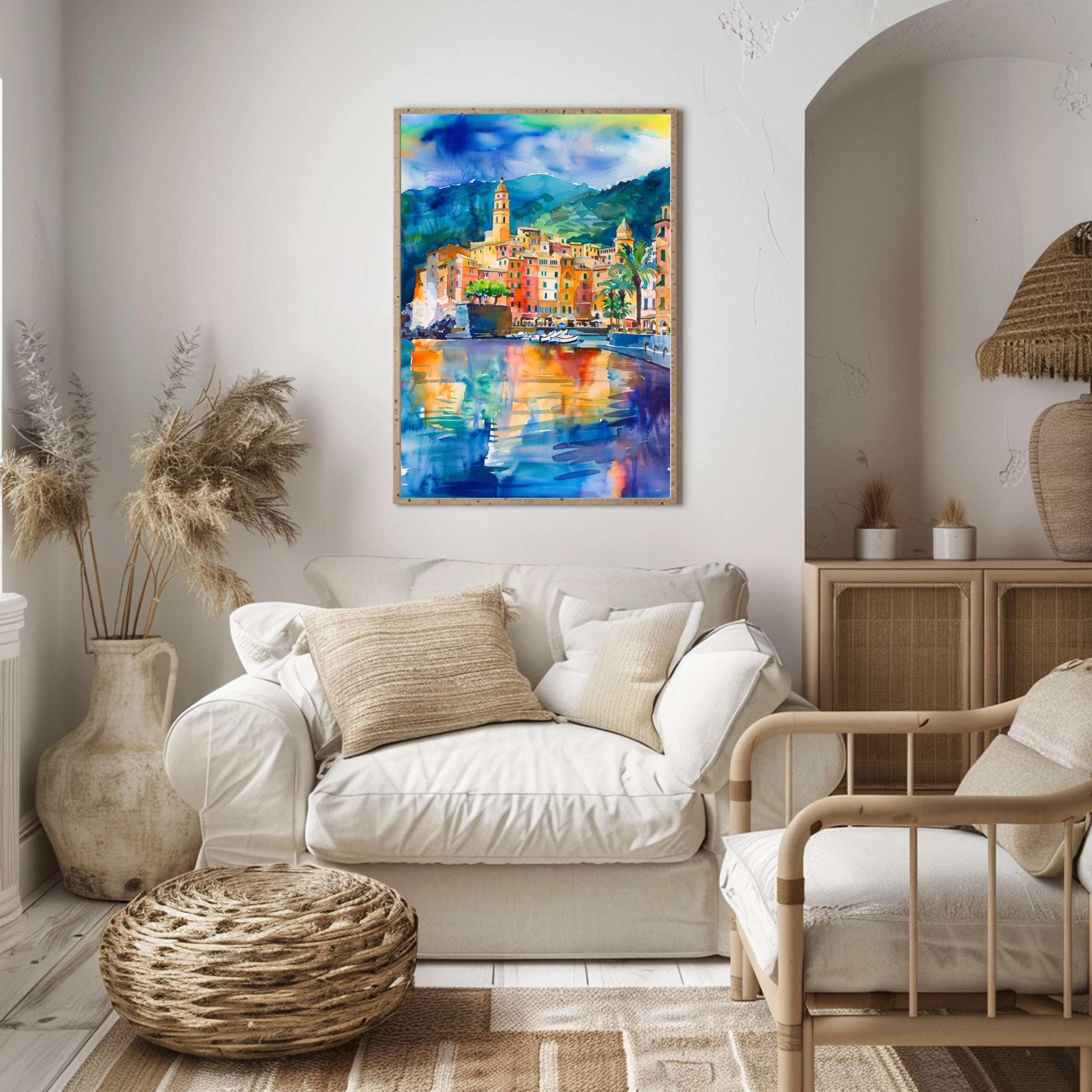 Camogli Liguria Italy Europe Watercolor: Italian Travel Art Print - Image 6