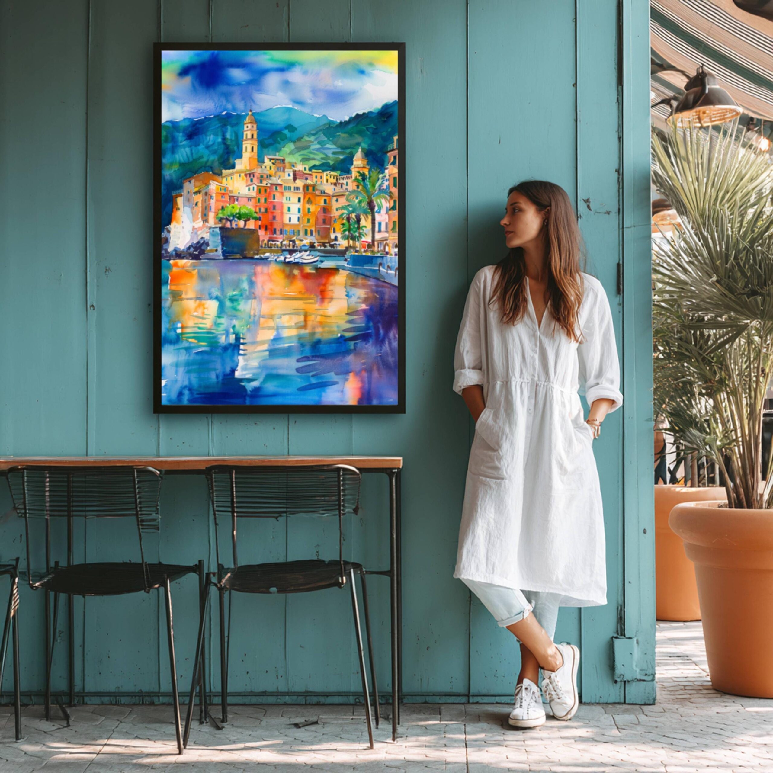 Camogli Liguria Italy Europe Watercolor: Italian Travel Art Print - Image 7