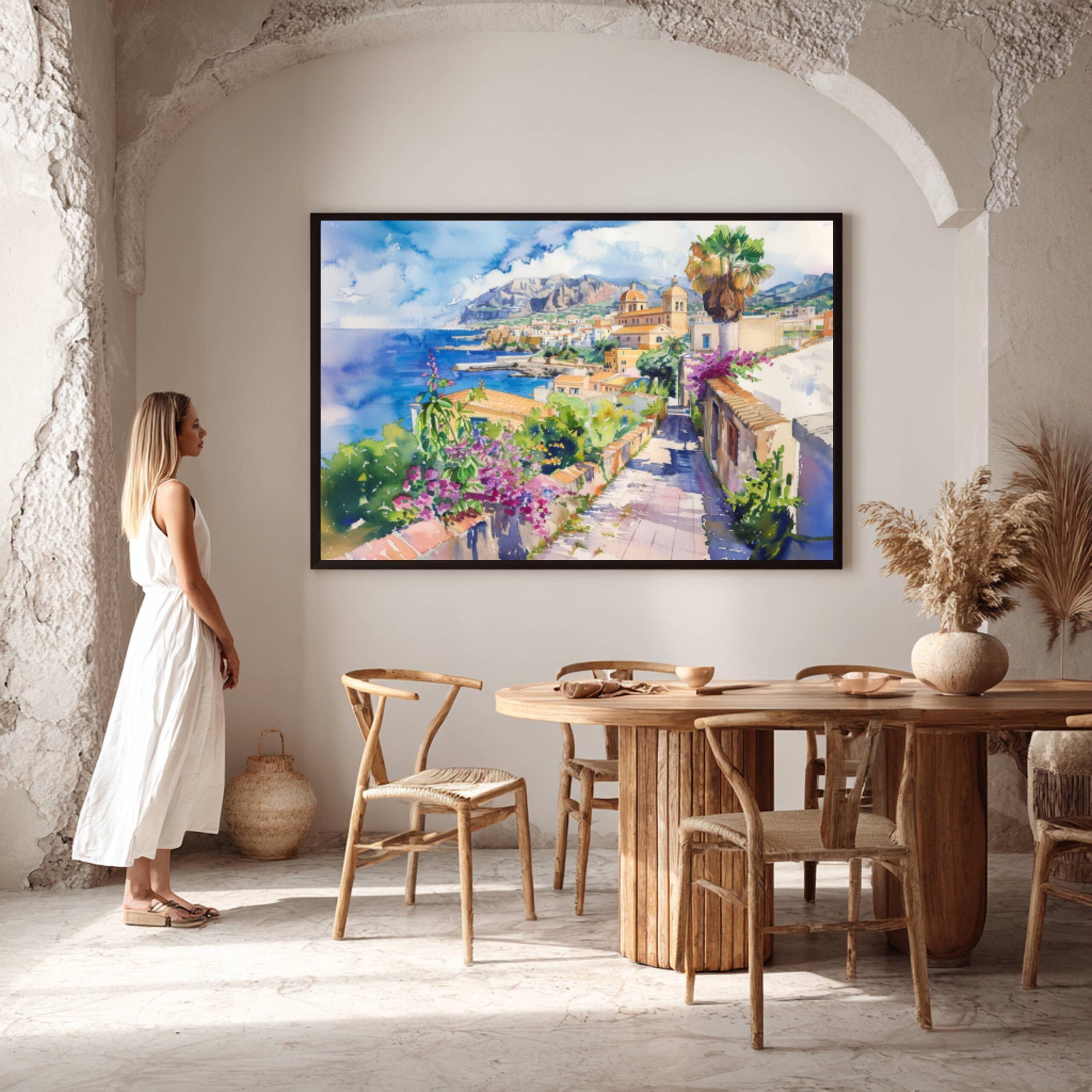San Vito Lo Capo Sicily Italy Watercolor: Italian Travel Art Poster - Image 2