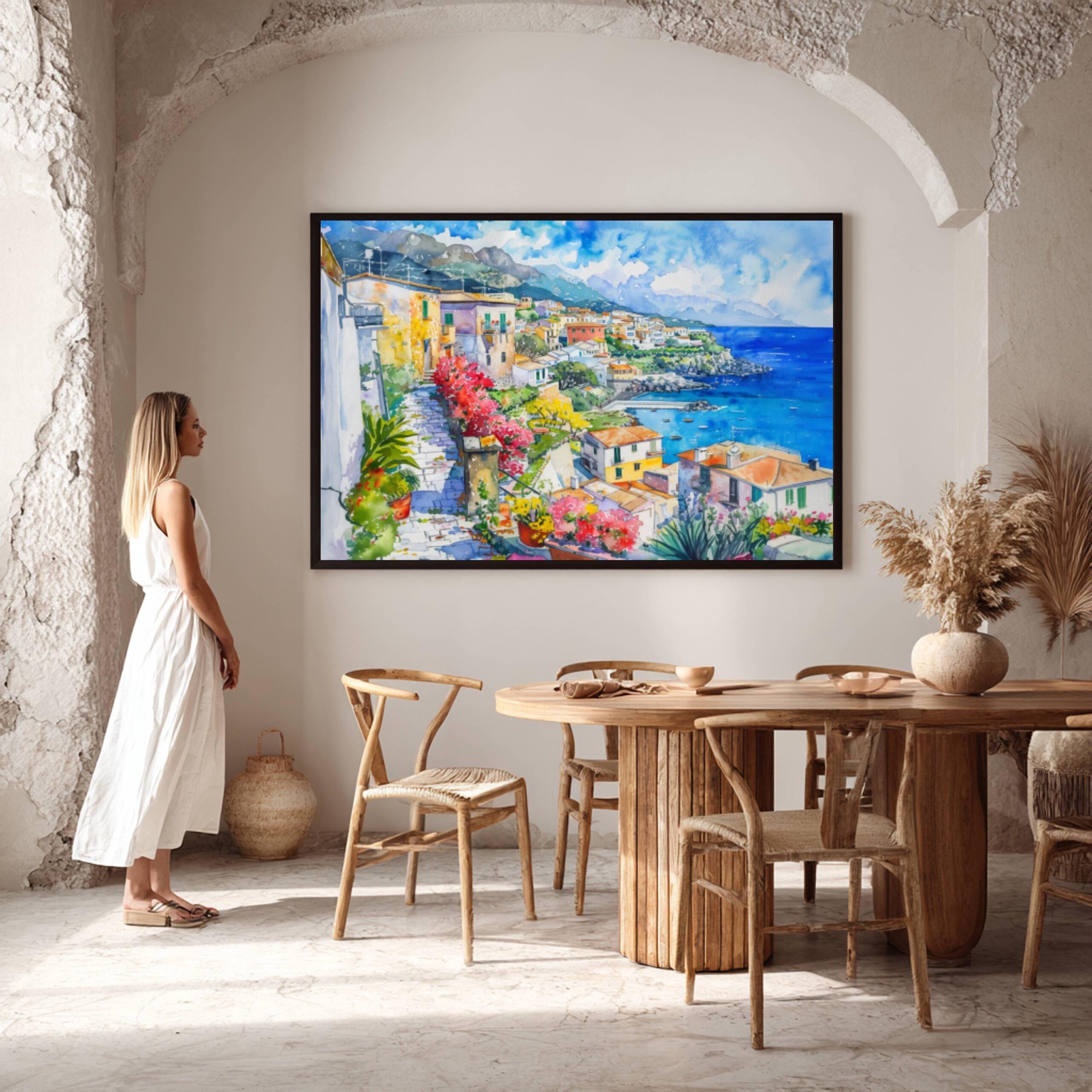 Gallipoli Apulia Southern Italy Watercolor: Italian Travel Art Poster - Image 2