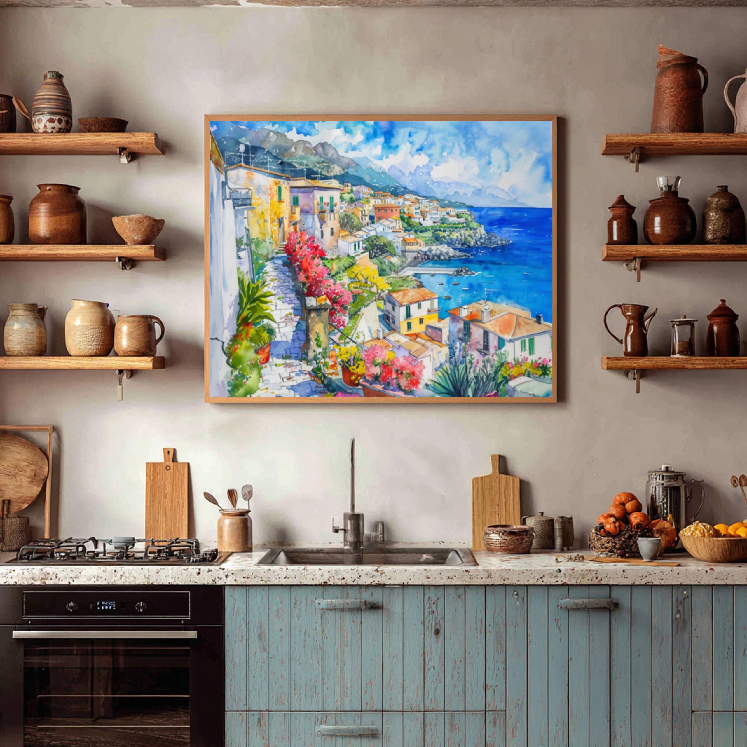 Gallipoli Apulia Southern Italy Watercolor: Italian Travel Art Poster - Image 7