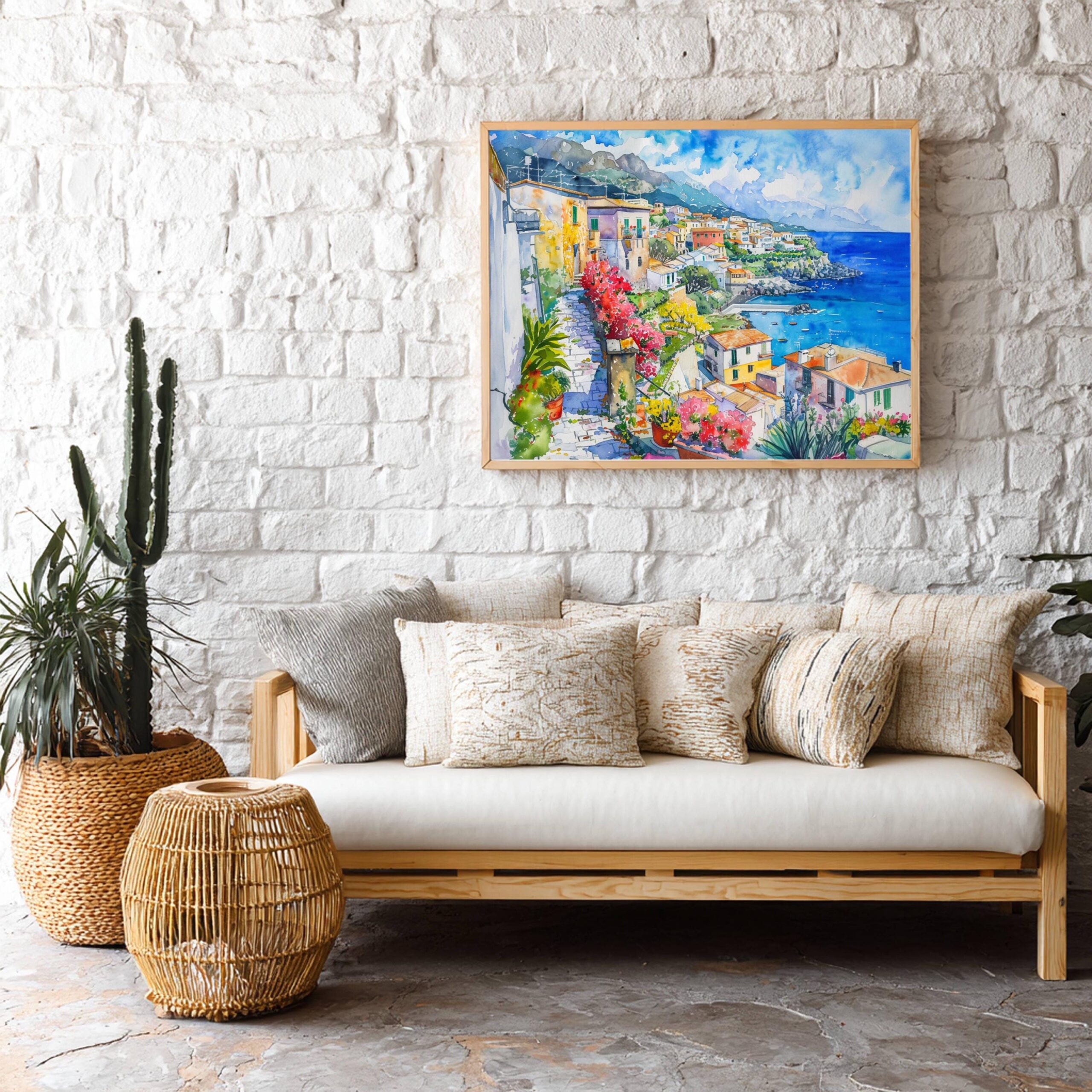 Gallipoli Apulia Southern Italy Watercolor: Italian Travel Art Poster - Image 3