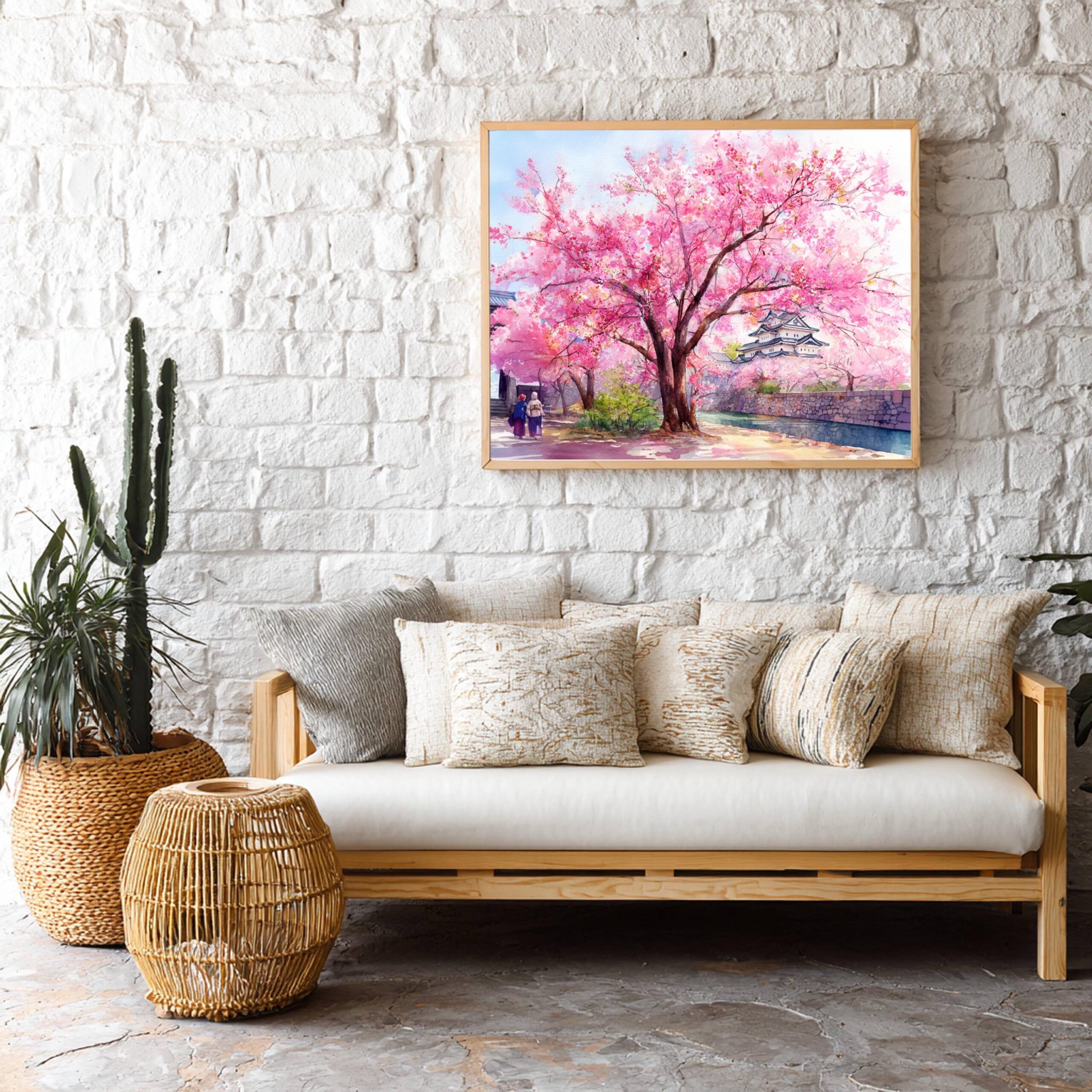 Cherry Blossom Hirosaki Japan Asia Watercolor Print: Japanese Travel Art Poster - Image 3