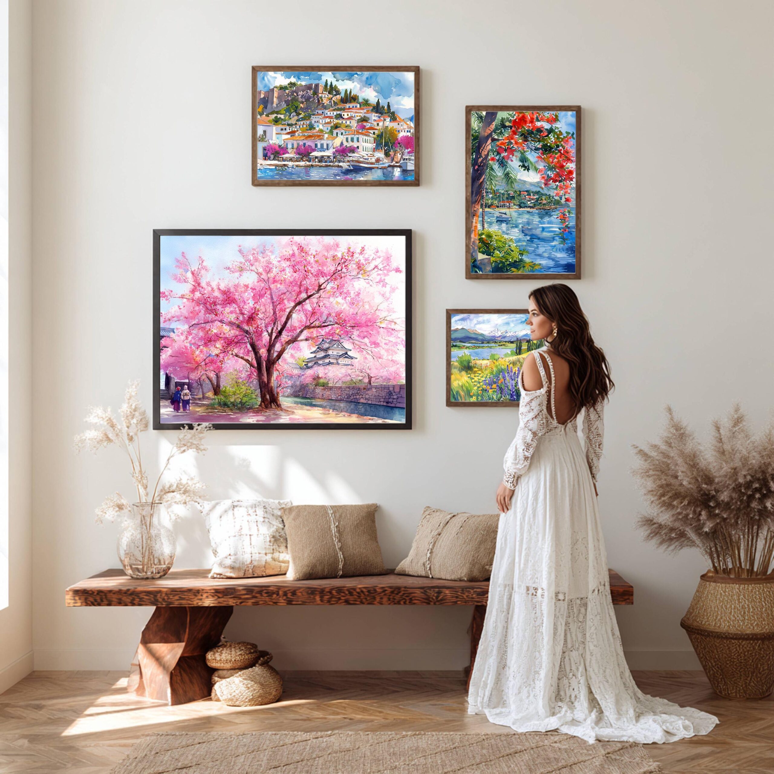 Cherry Blossom Hirosaki Japan Asia Watercolor Print: Japanese Travel Art Poster - Image 10