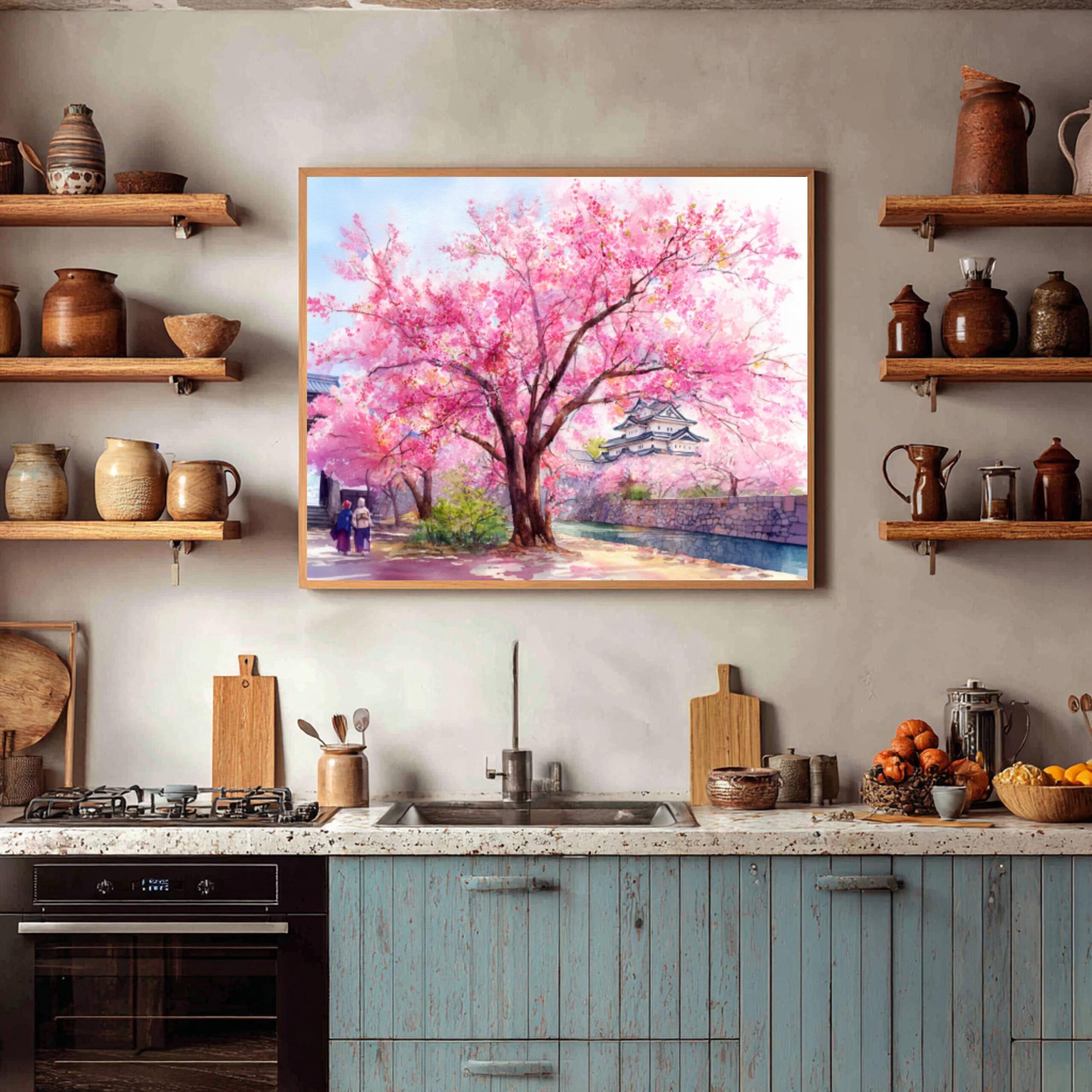 Cherry Blossom Hirosaki Japan Asia Watercolor Print: Japanese Travel Art Poster - Image 7