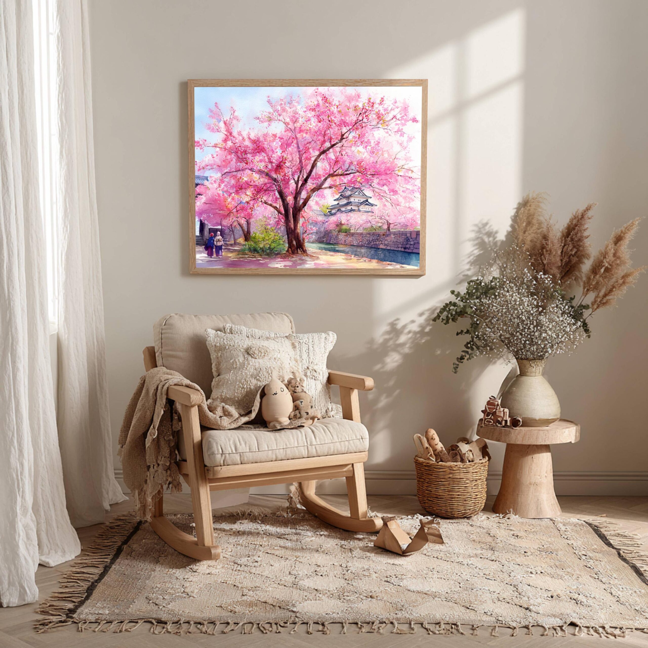 Cherry Blossom Hirosaki Japan Asia Watercolor Print: Japanese Travel Art Poster - Image 4